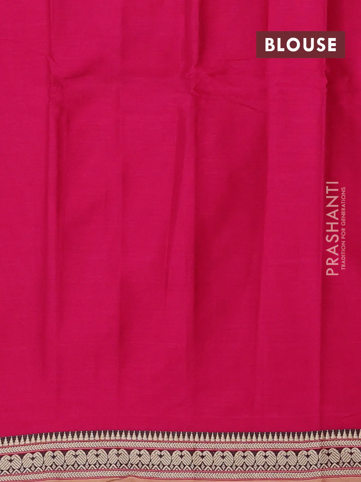 Narayanpet cotton saree pink and beige with plain body and thread woven border - Image 4