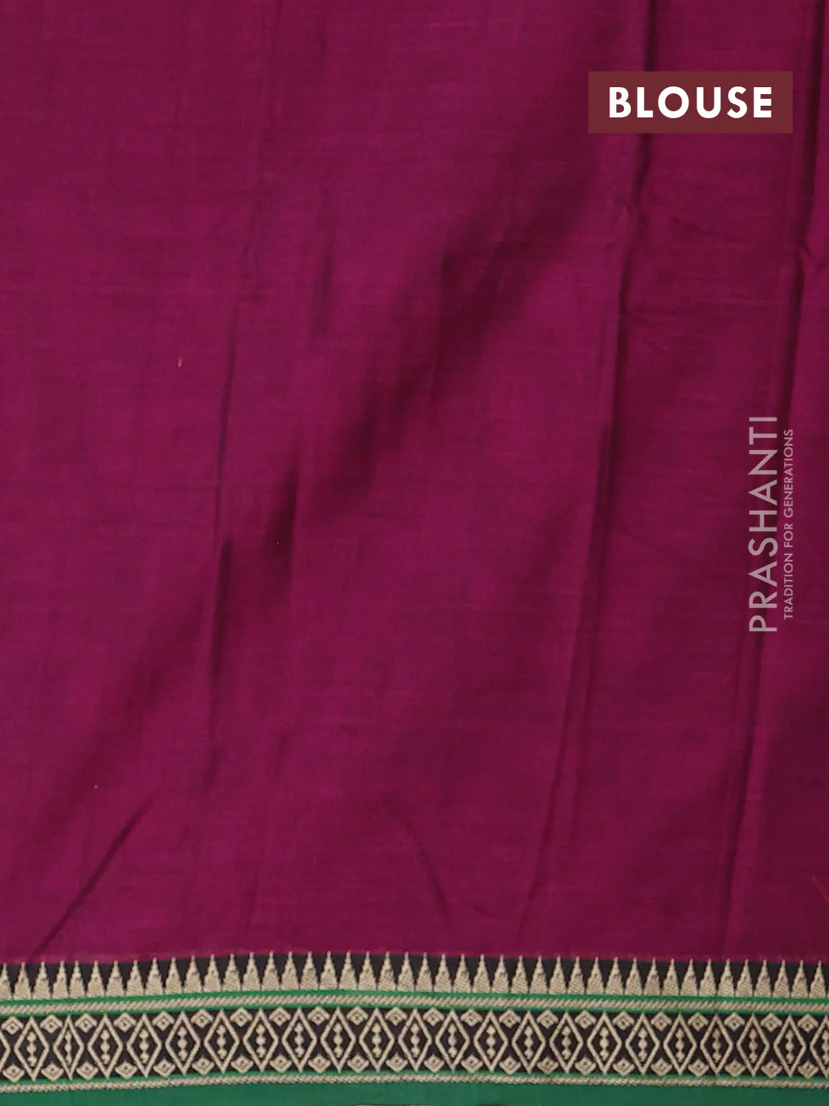 Narayanpet cotton saree purple and green with plain body and thread woven border - Image 4