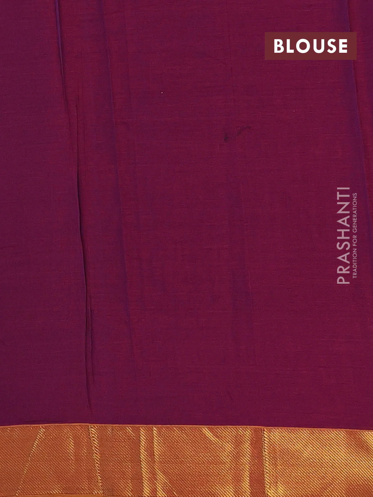 Narayanpet cotton saree purple and mustard yellow with plain body and zari woven border - Image 4