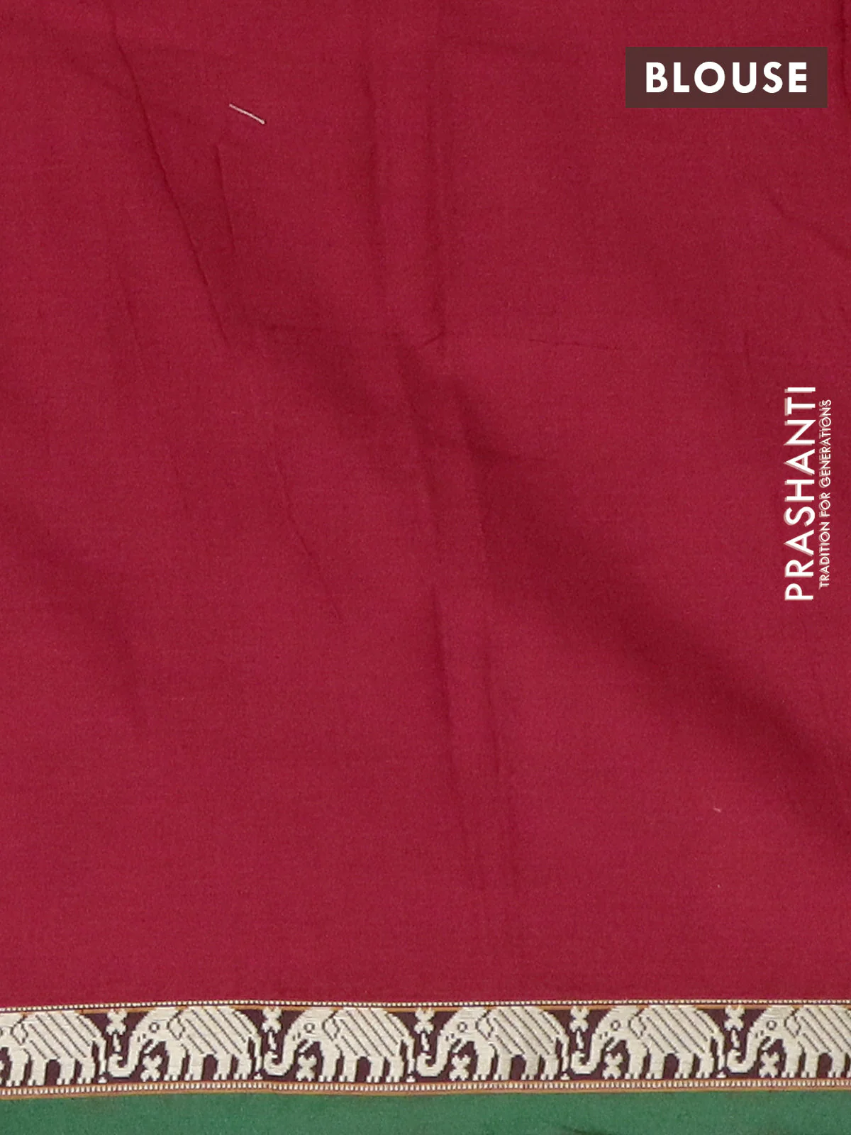 Narayanpet cotton saree red and green with plain body and thread woven border - Image 4