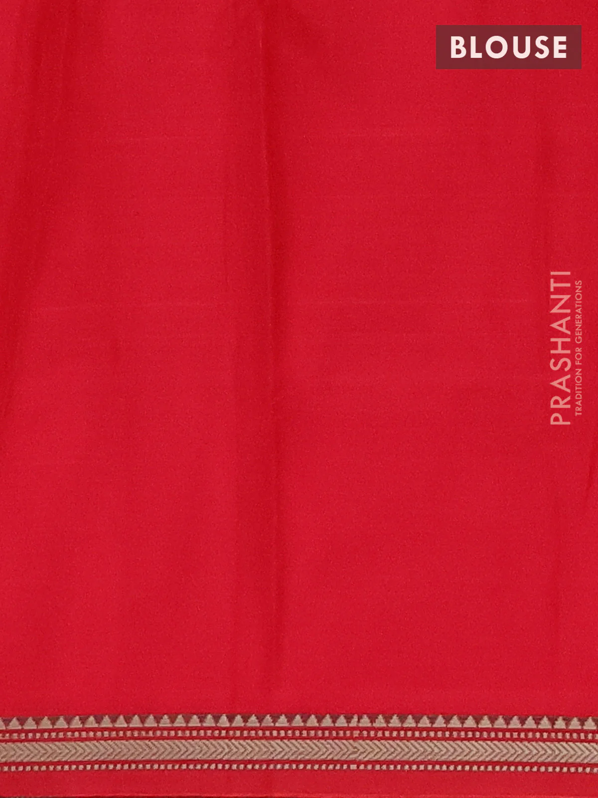 Narayanpet cotton saree red with plain body and thread woven border - Image 4