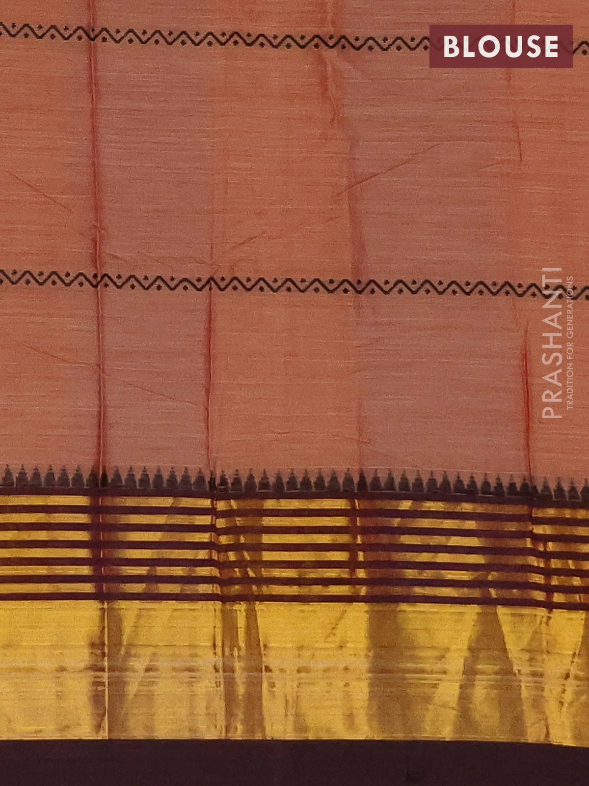 Narayanpet cotton saree rust shade and deep maroon with thread weaves and zari woven border - Image 4