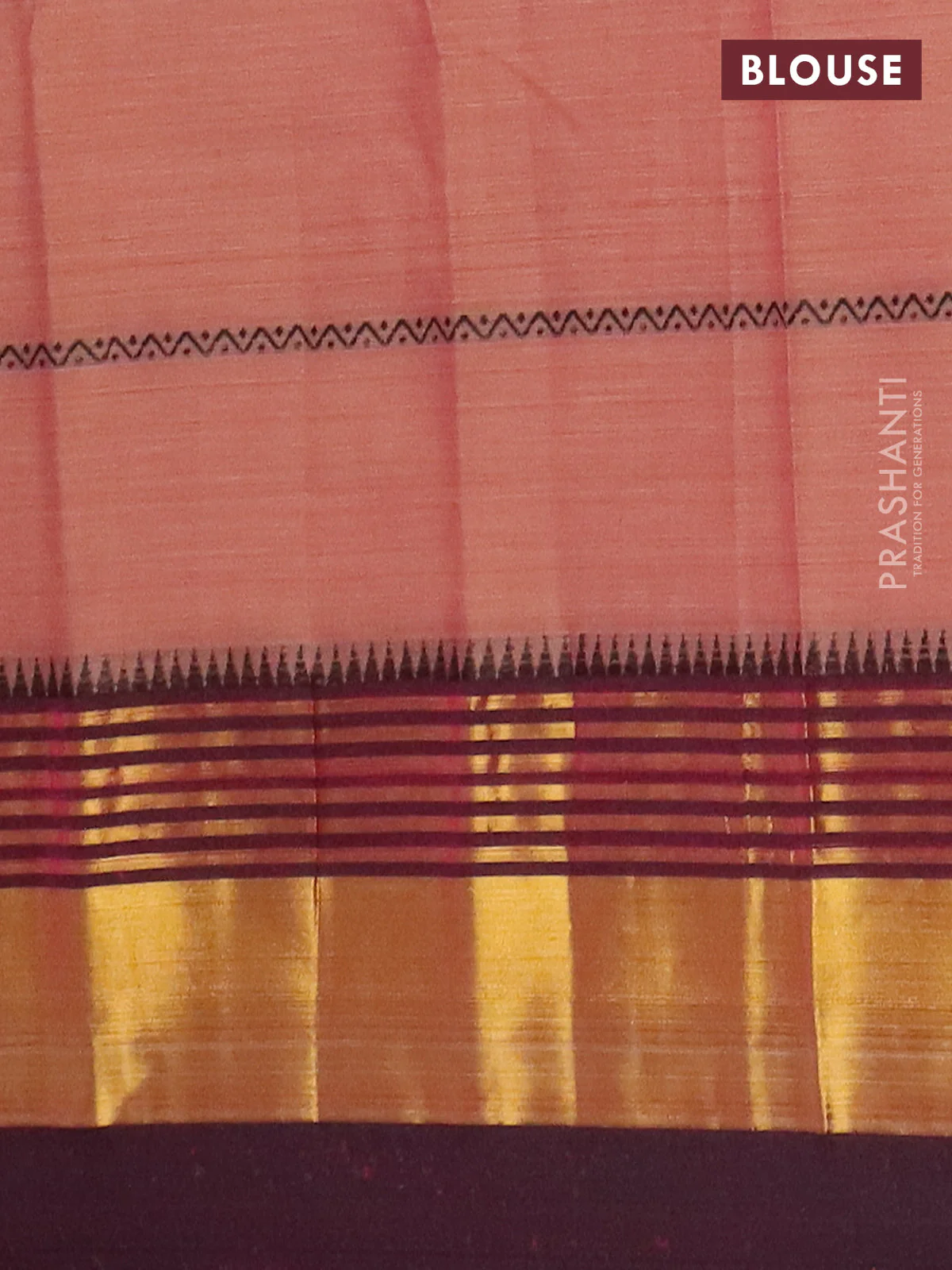 Narayanpet cotton saree rust shade and deep maroon with thread weaves and zari woven border - Image 4