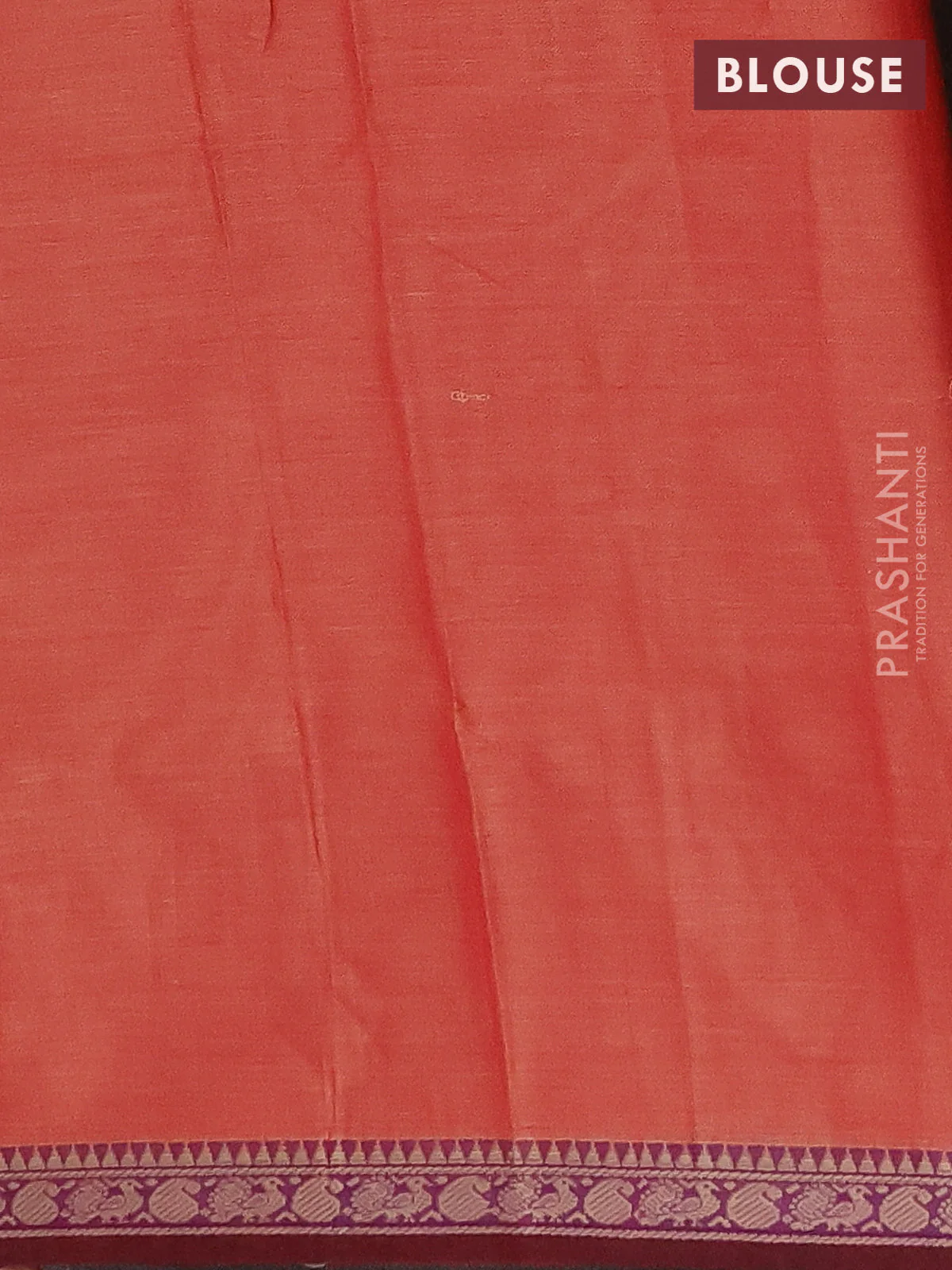 Narayanpet cotton saree rust shade and maroon with plain body and thread woven border - Image 4