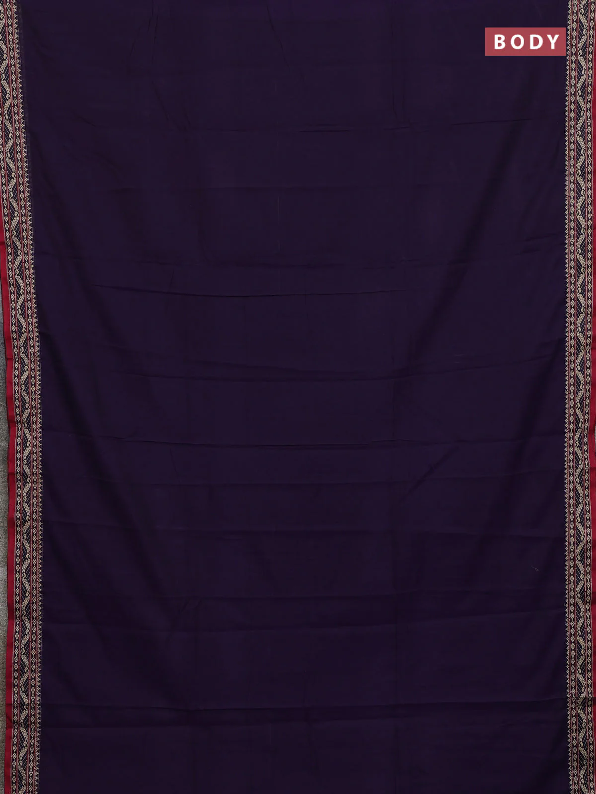 Narayanpet cotton saree violet and maroon with plain body and thread woven border - Image 2