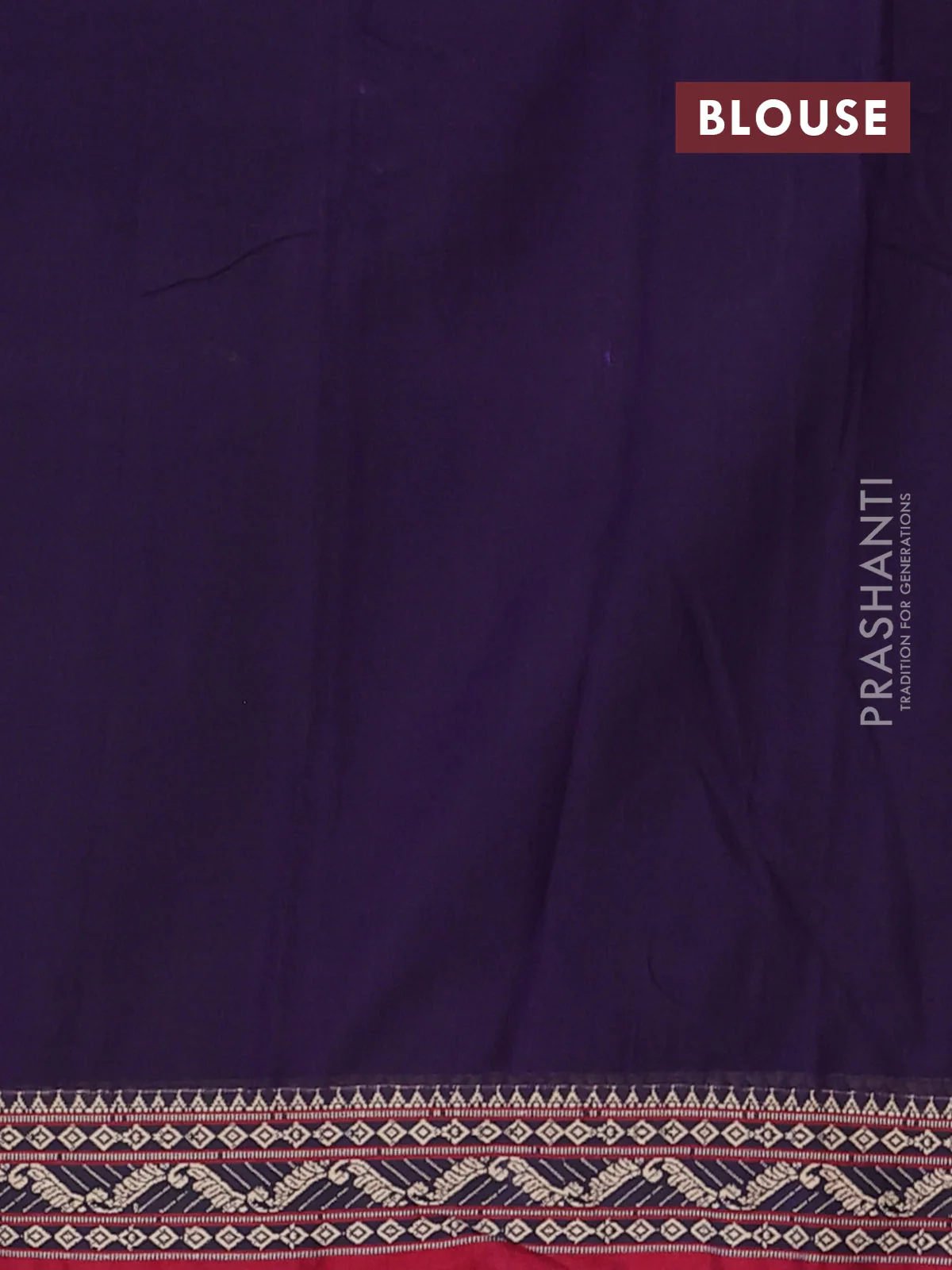Narayanpet cotton saree violet and maroon with plain body and thread woven border - Image 4