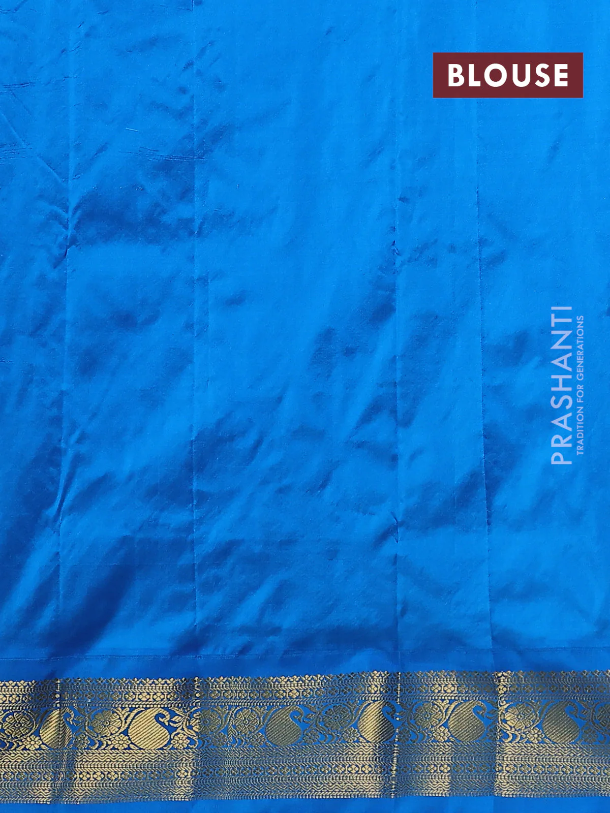 Narayanpet silk saree dual shade of orange and cs blue with zari woven buttas and paisley zari woven border - Image 4