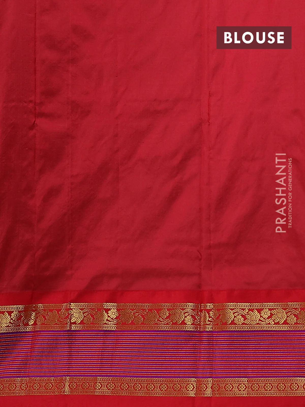 Narayanpet silk saree green and red with zari woven buttas and rettapet zari woven korvai border - Image 4
