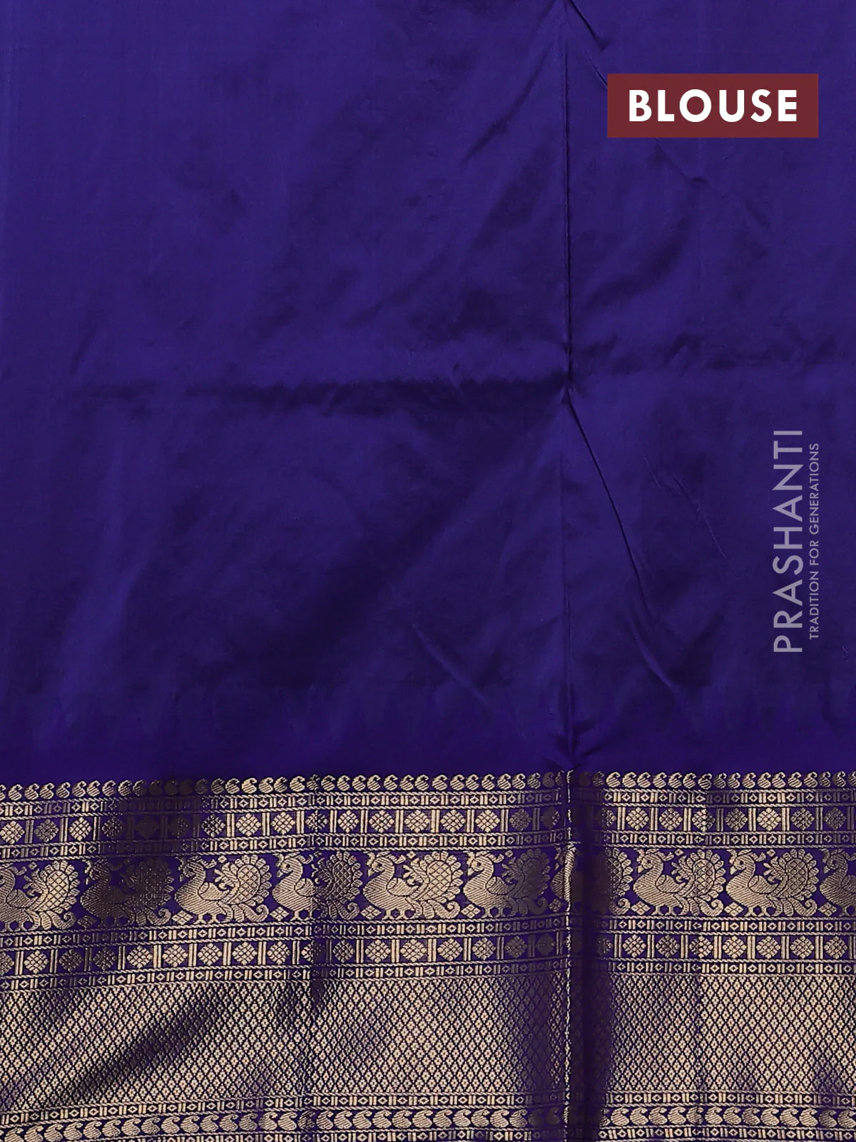 Narayanpet silk saree light pink and navy blue with allover zari woven buttas and temple design long zari woven border - Image 4