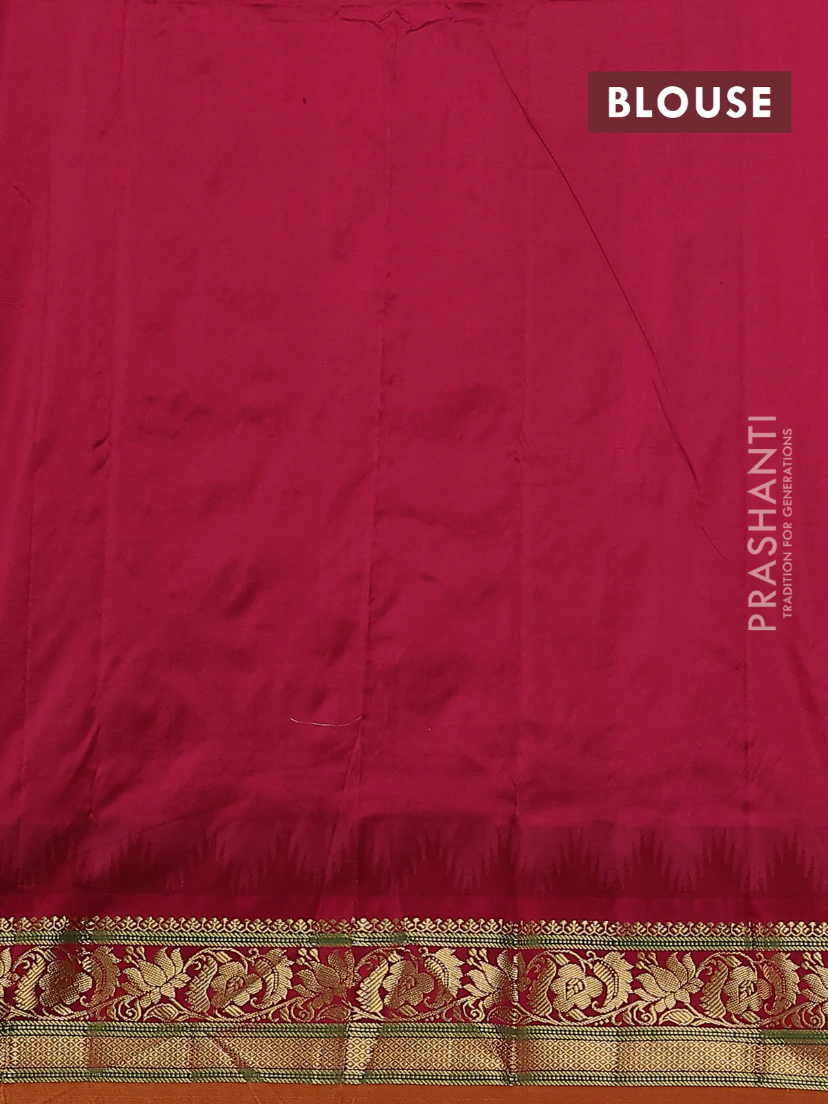 Narayanpet silk saree mustard yellow and maroon with zari woven buttas and temple design zari woven border - Image 4
