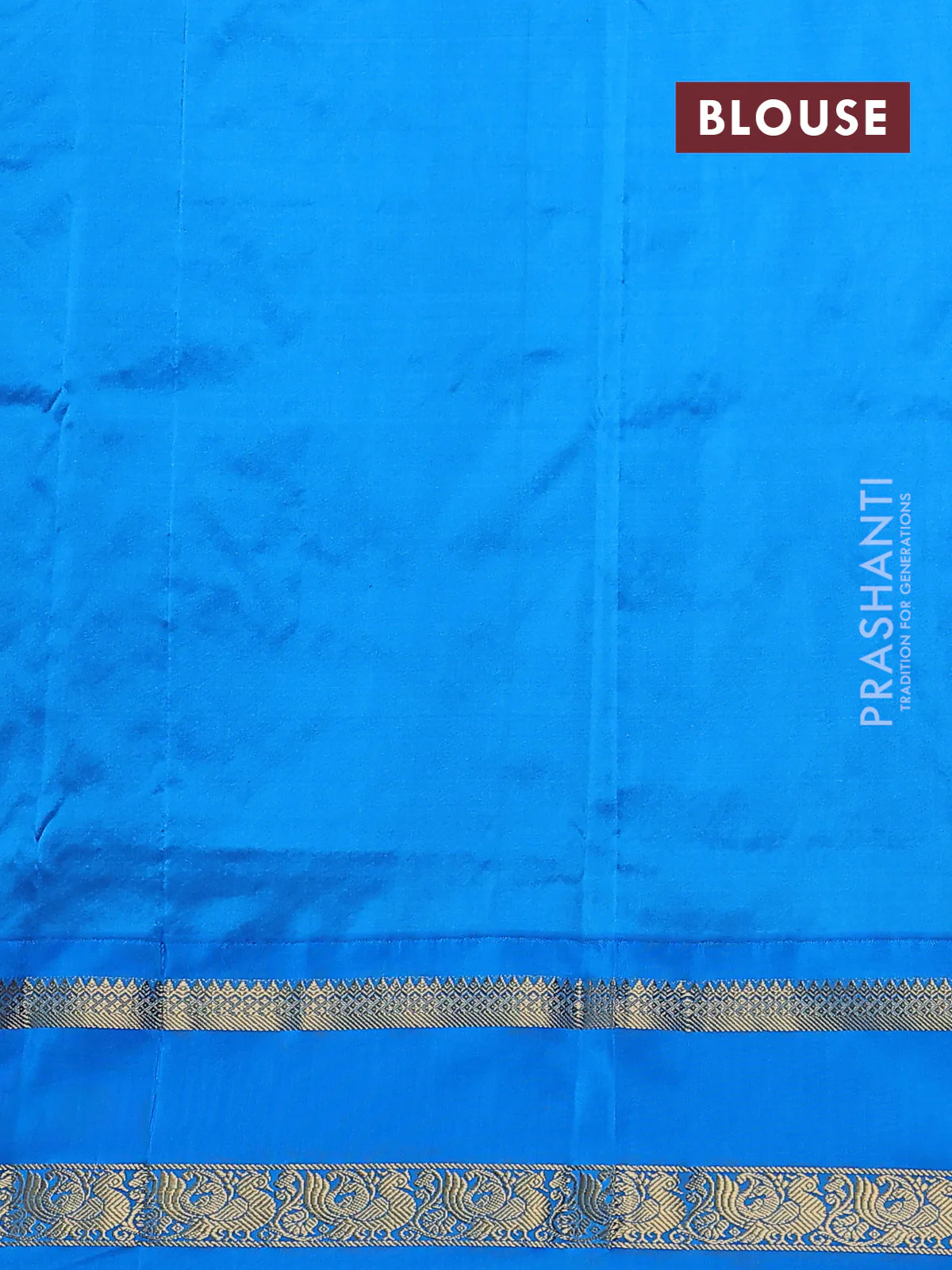 Narayanpet silk saree pink and cs blue with allover small checked pattern and rettapet annam zari woven korvai border - Image 4