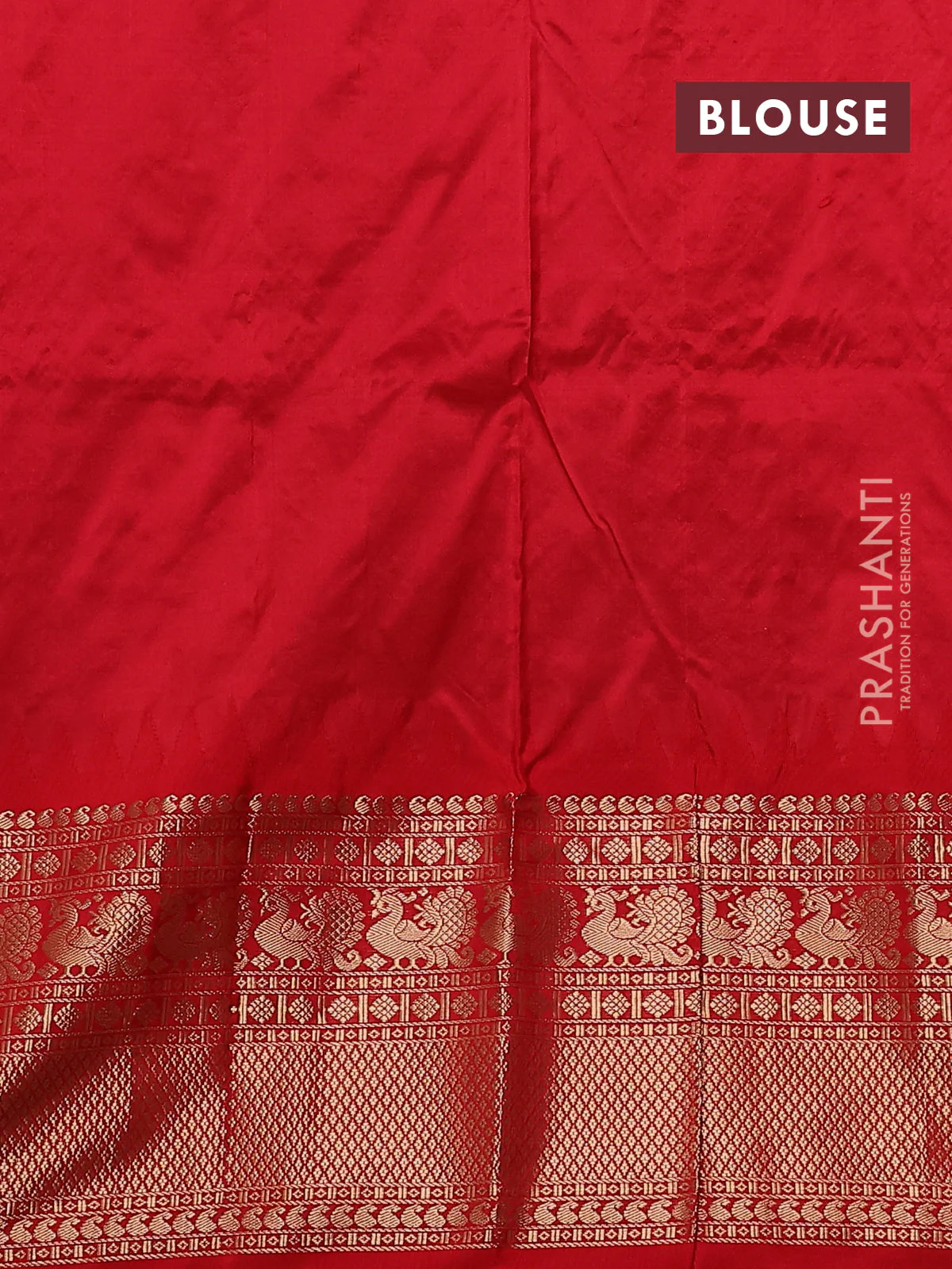 Narayanpet silk saree purple and red with allover zari woven buttas and temple design long zari woven border - Image 4