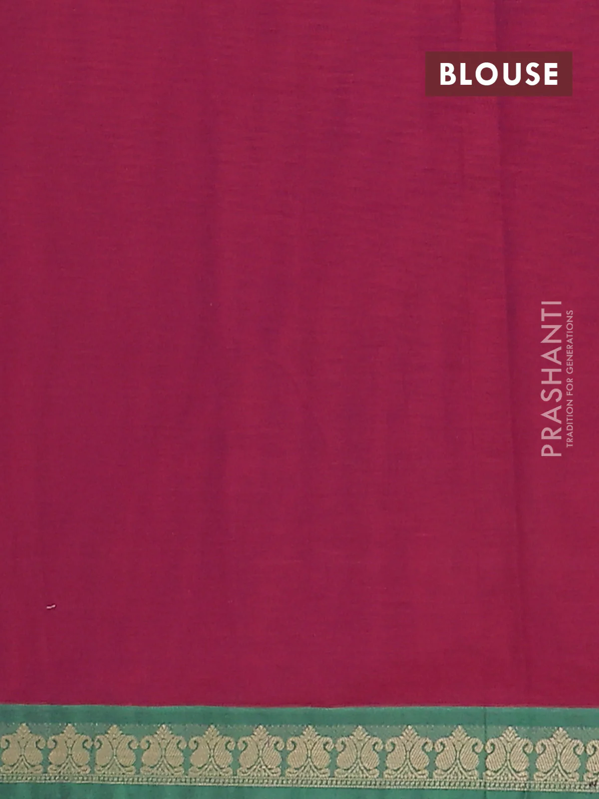 Nithyam cotton saree dark magenta pink and green with allover thread woven buttas and paisley thread woven border - Image 4