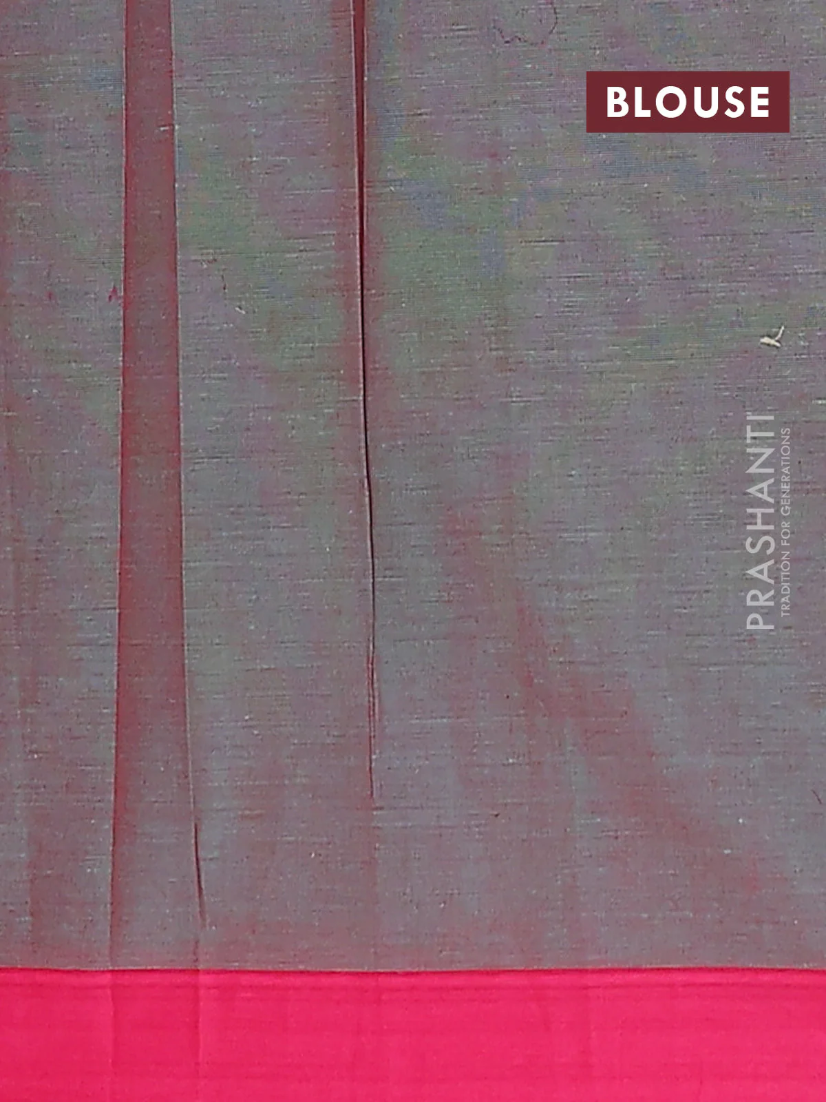 Nithyam cotton saree dual shade of pinkish green and pink with thread woven buttas and simple border - Image 4