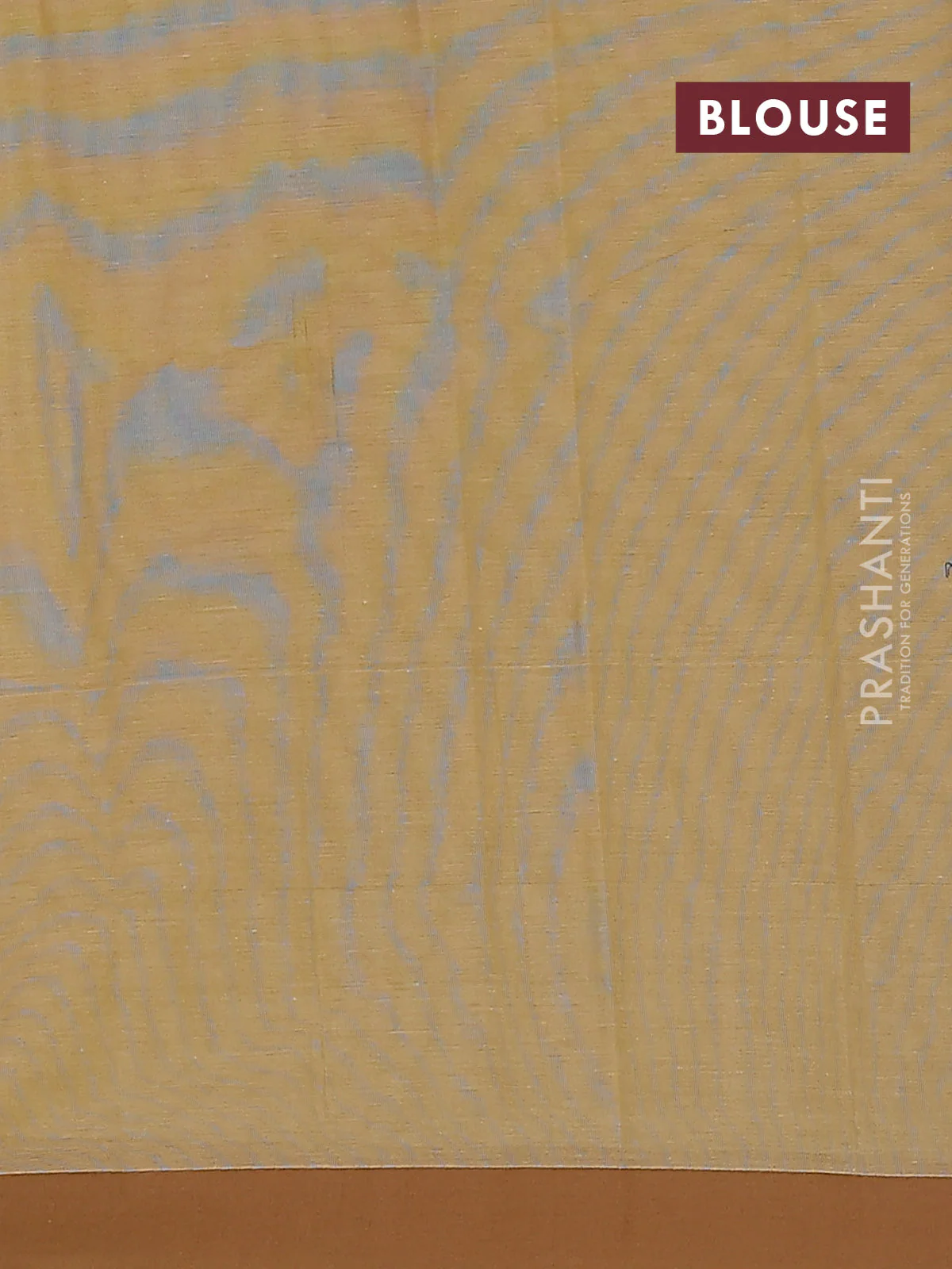 Nithyam cotton saree elaichi green and brown with allover thread weaves & buttas and simple border - Image 4