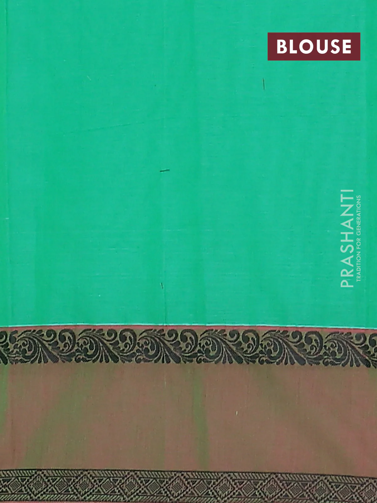 Nithyam cotton saree green and pink with allover thread woven stripes pattern & buttas and rettapet thread woven border - Image 4
