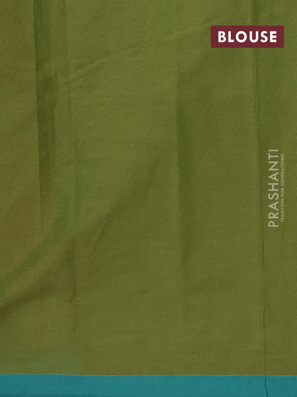 Nithyam cotton saree green and teal green with thread woven geometric buttas and simple border - Image 4