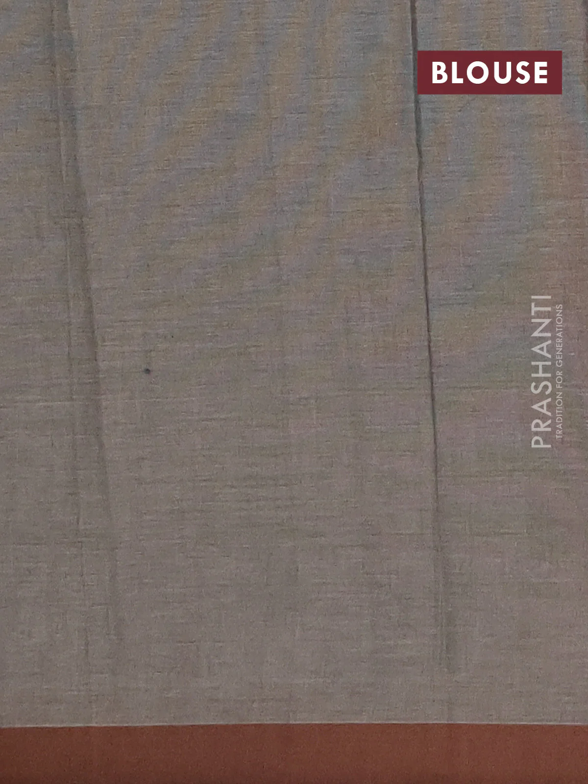 Nithyam cotton saree grey shade and brown with allover thread weaves & buttas and simple border - Image 4