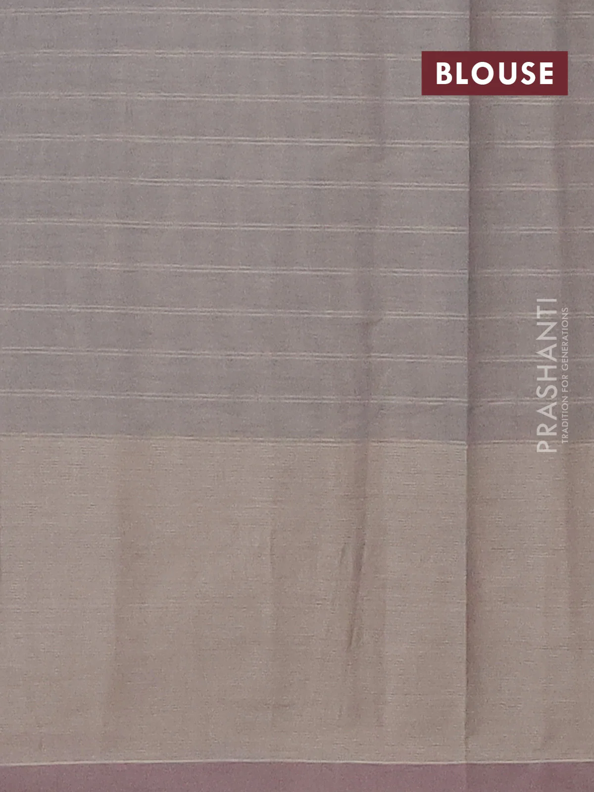 Nithyam cotton saree grey shade with allover stripe pattern & thread buttas and simple border - Image 4