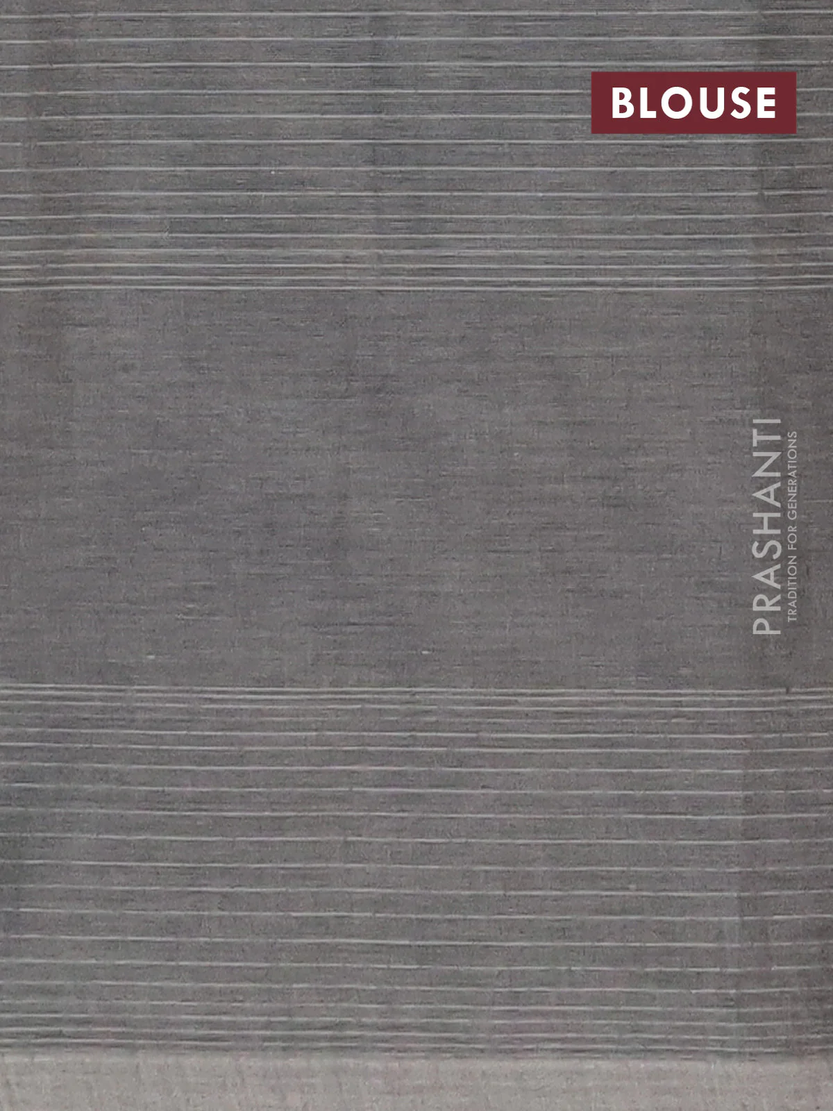Nithyam cotton saree grey with allover thread checks pattern & buttas in borderless style - Image 4