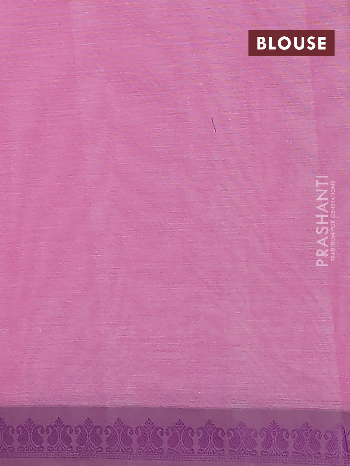 Nithyam cotton saree light pink and grey with allover thread woven buttas and paisley thread woven border - Image 4