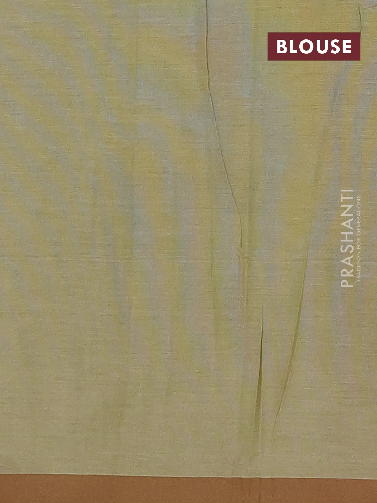 Nithyam cotton saree pastel green and brown with allover thread weaves & buttas and simple border - Image 4