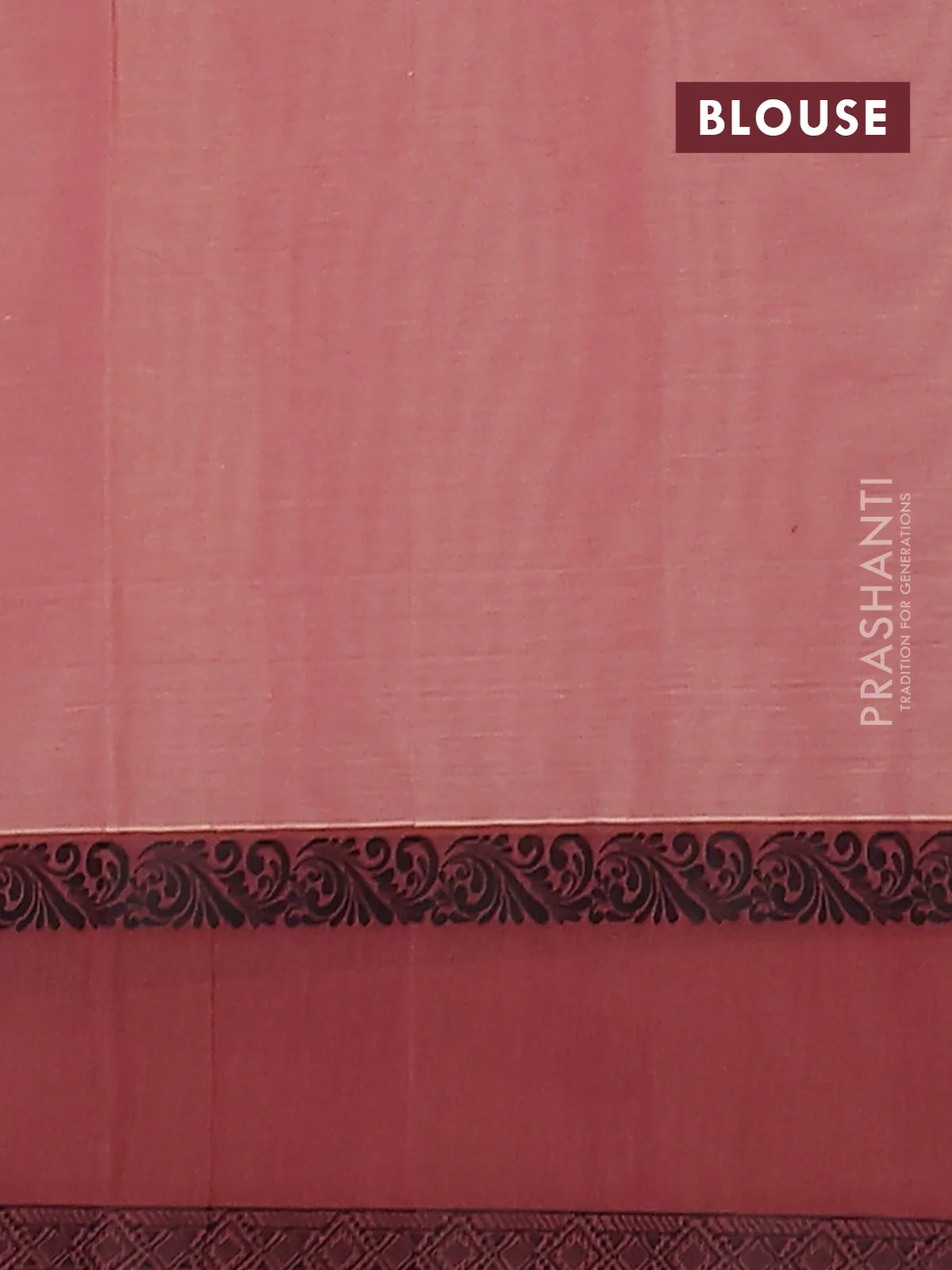 Nithyam cotton saree peach and brown with allover thread woven stripes pattern & buttas and rettapet thread woven border - Image 4