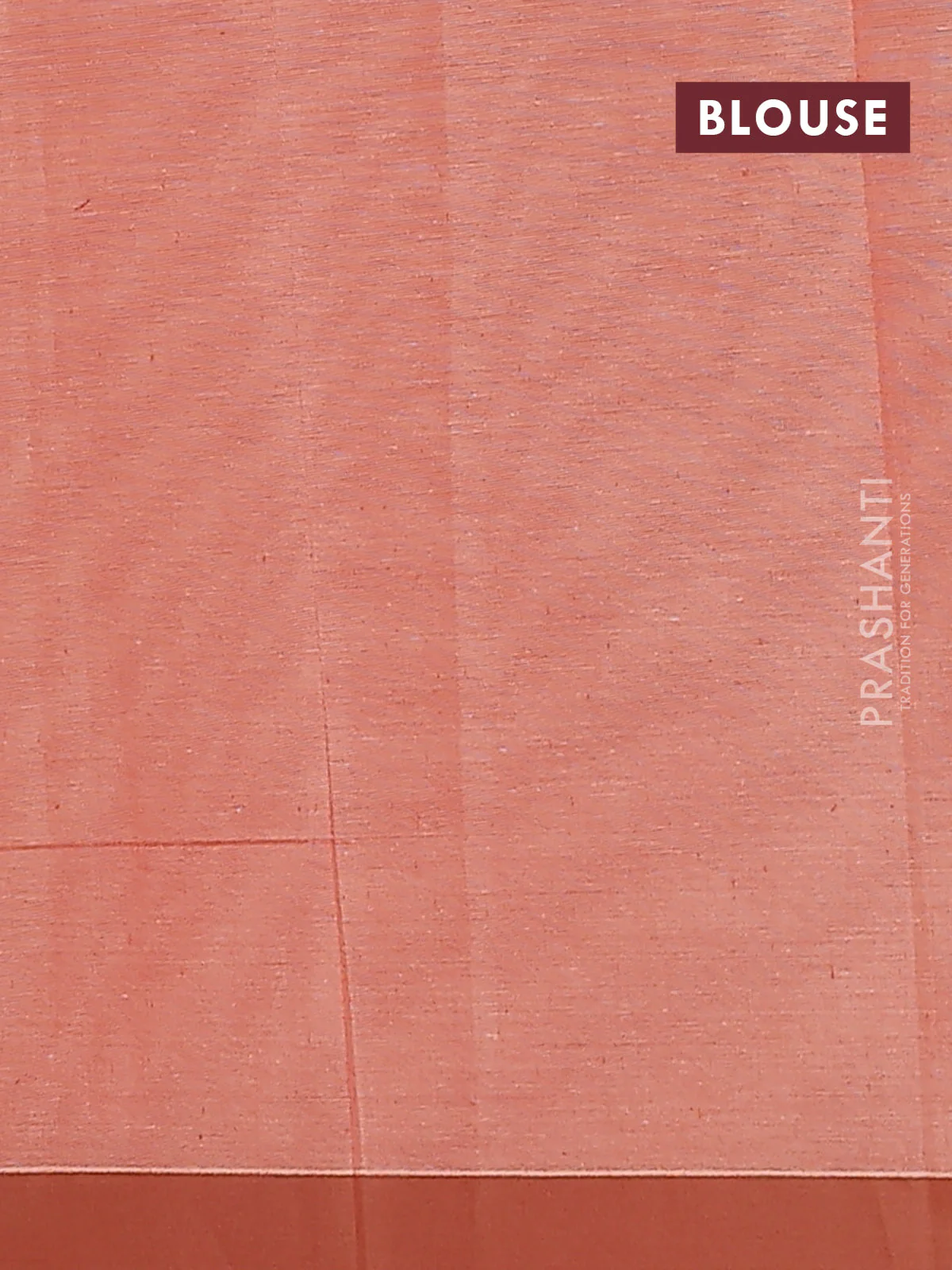 Nithyam cotton saree peach and rust shade with allover thread weaves & buttas and simple border - Image 4