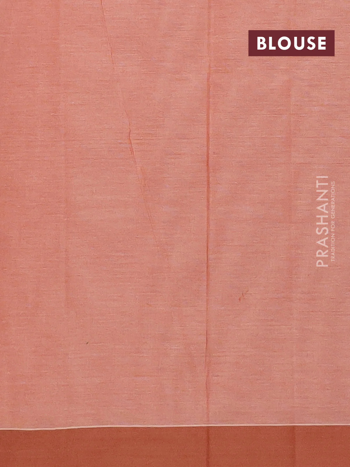Nithyam cotton saree peach orange with thread woven buttas and simple border - Image 4