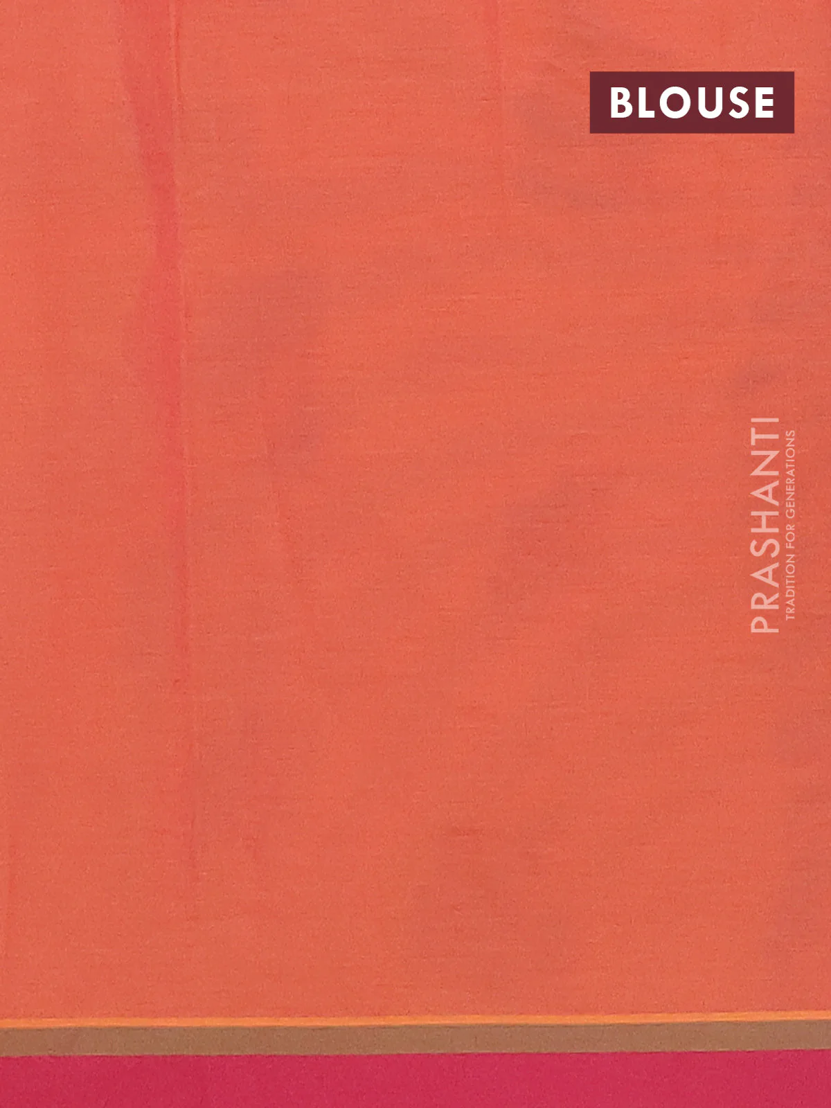 Nithyam cotton saree pinkish orange and maroon with thread woven buttas and simple border - Image 4