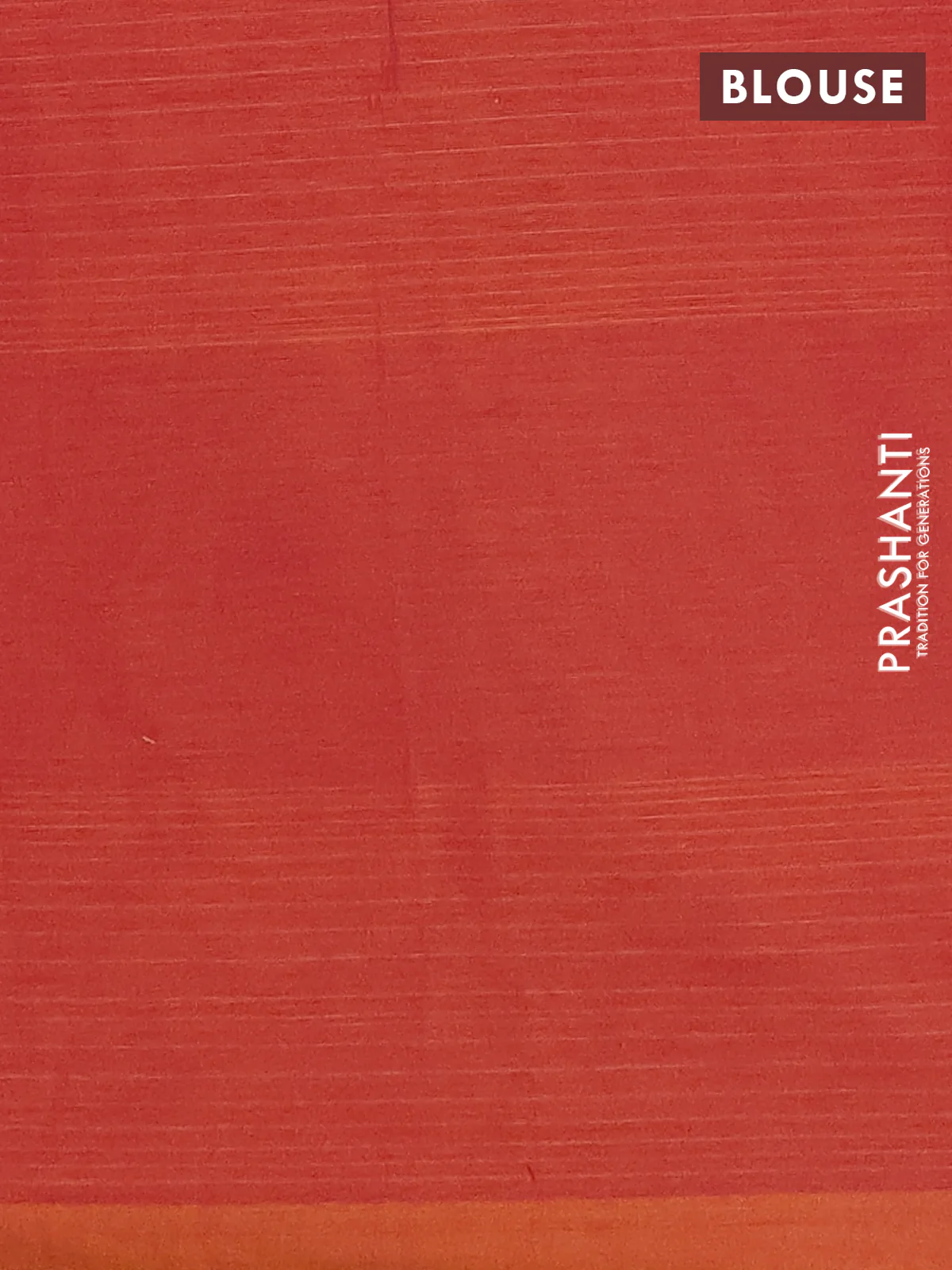 Nithyam cotton saree pinkish orange with allover thread checks pattern & buttas in borderless style - Image 4