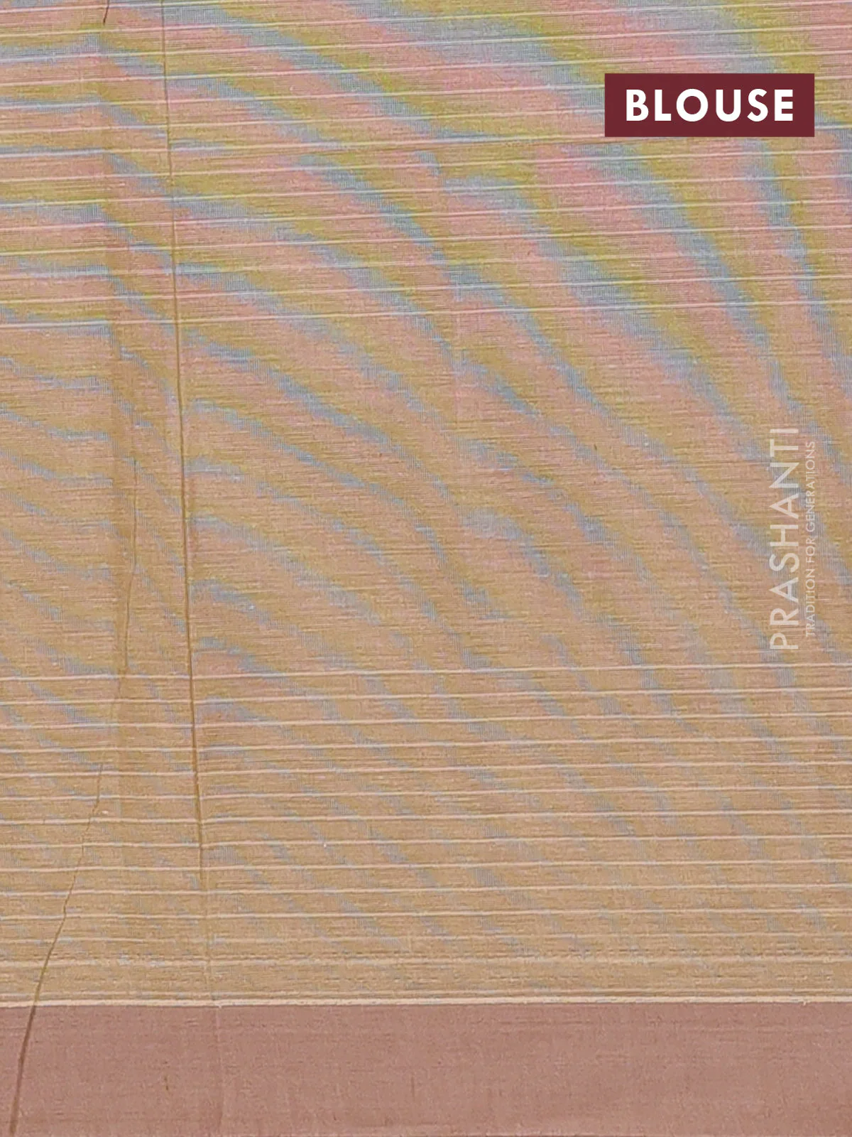 Nithyam cotton saree sandal and pastel brown with allover thread weaves & buttas and simple border - Image 4