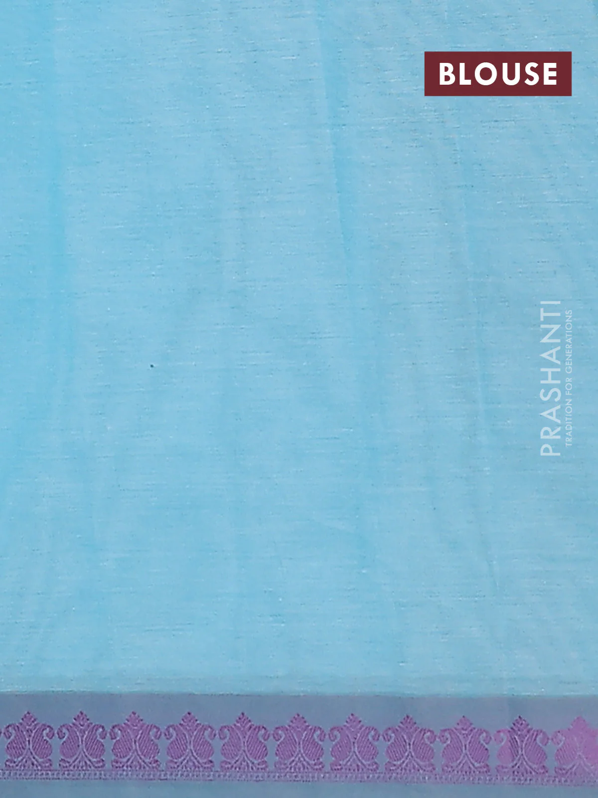 Nithyam cotton saree teal blue and grey with allover thread woven buttas and paisley thread woven border - Image 4
