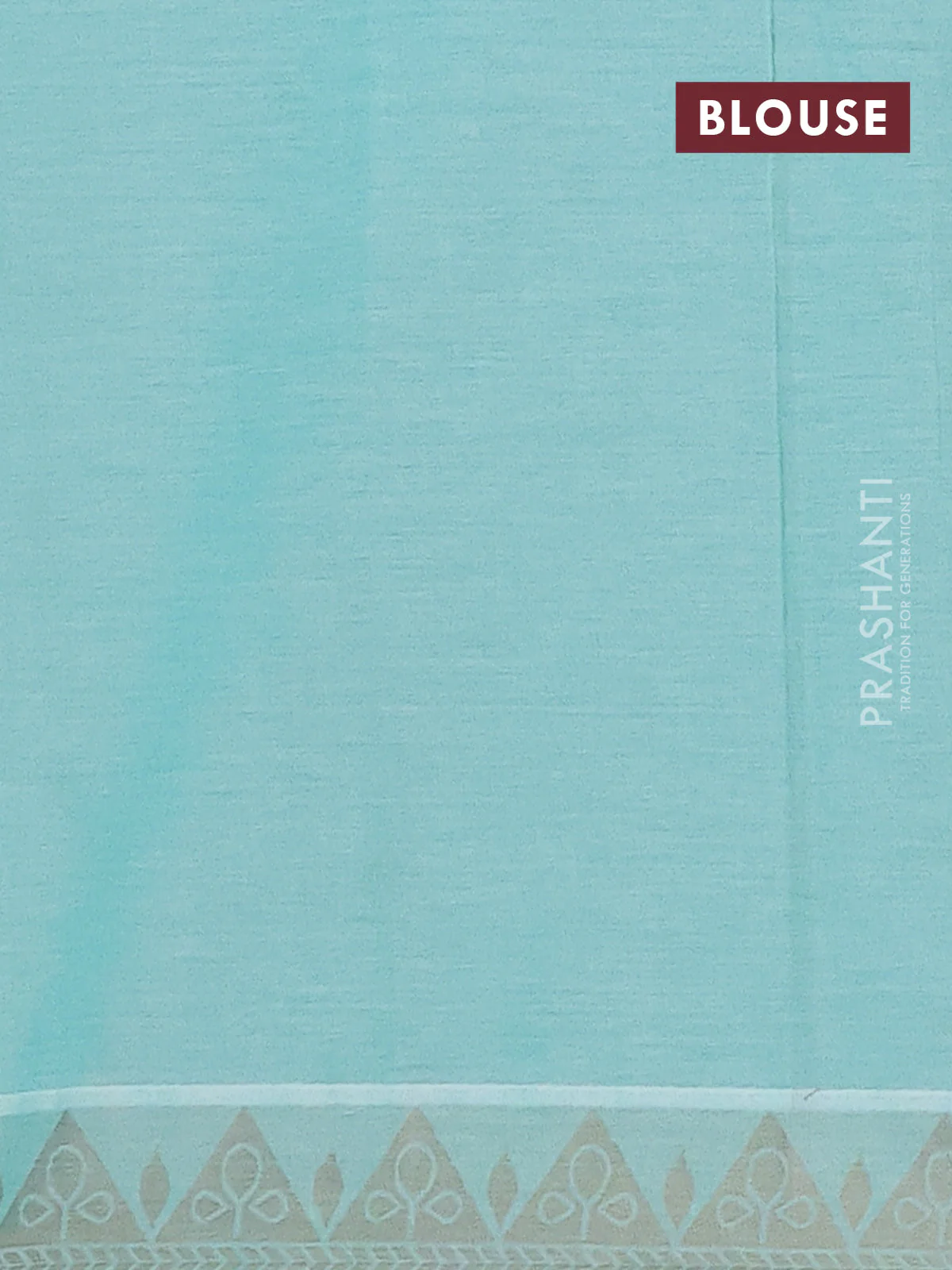 Nithyam cotton saree teal green with thread woven buttas and thread woven border - Image 4