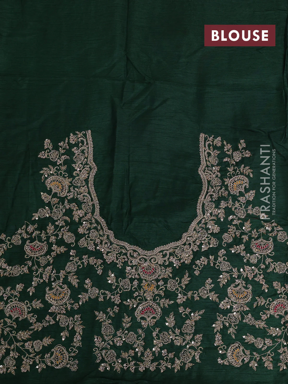 Orange-Green Pure banarasi uppada silk saree With Allover Brocade weaves & Scallop Design embroidery Border & work blouse - Image 7