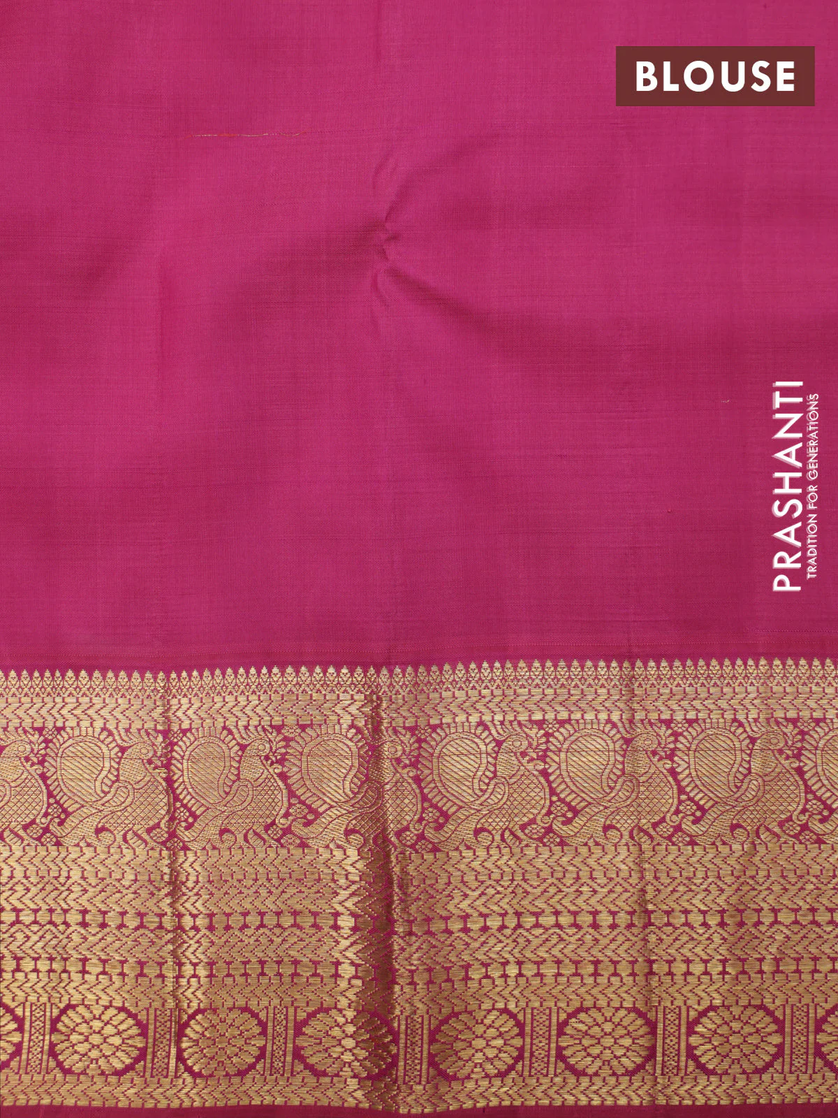 Orange-Pink Pure Kanchipuram Silk Saree With allover zari checked pattern - Image 6