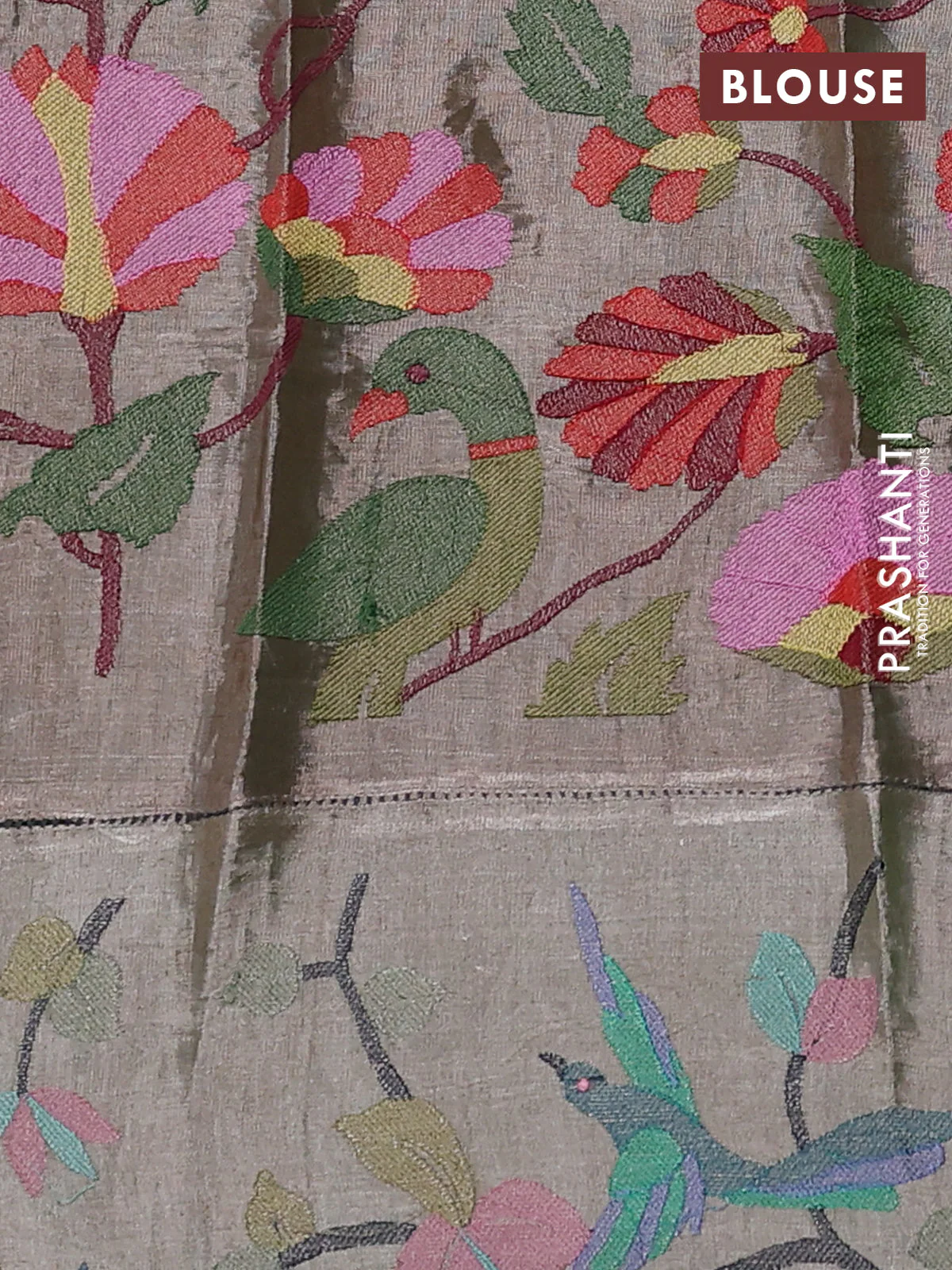 Organza silk saree teal green with plain body and embroidery border - Image 4