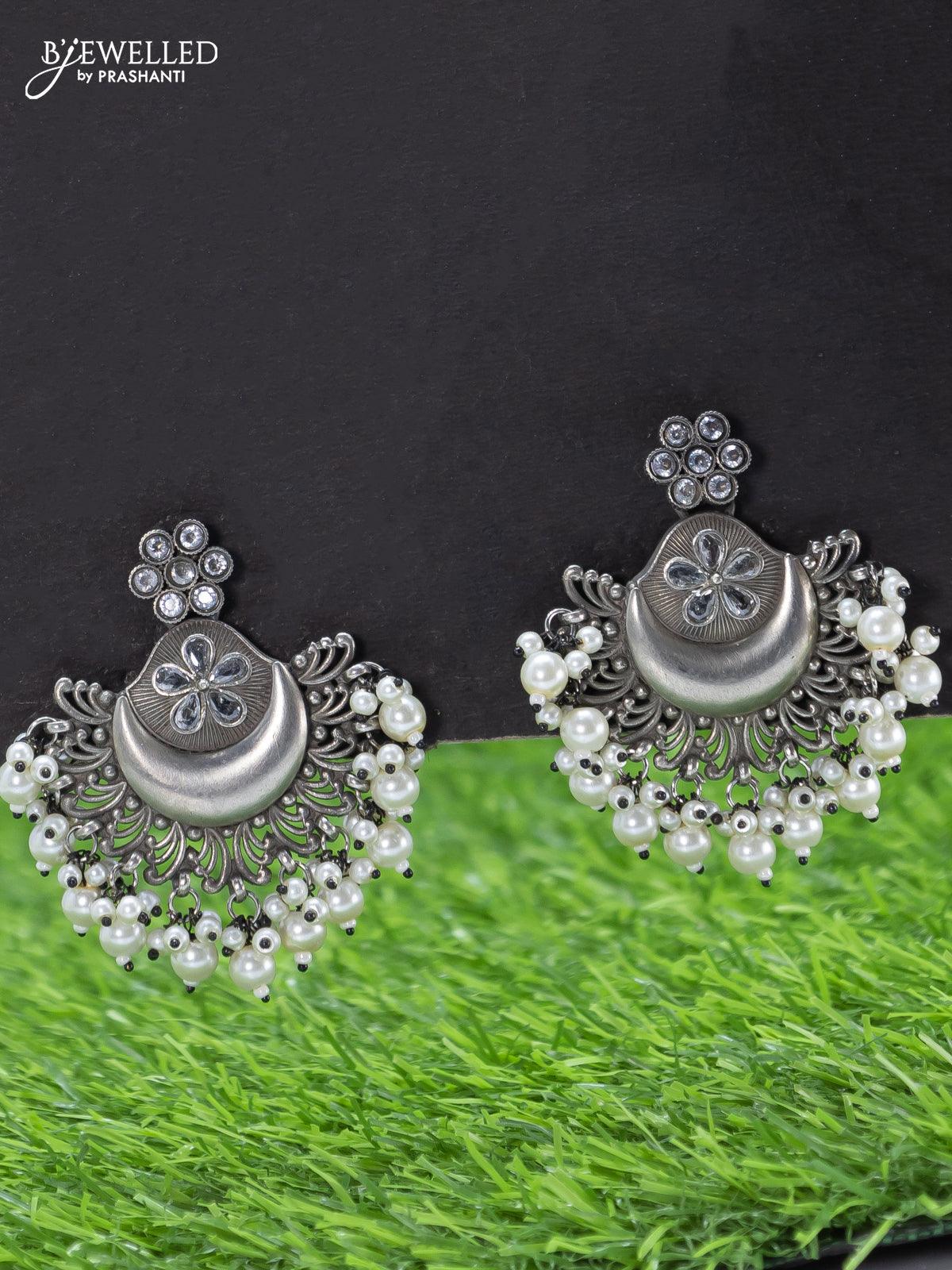 Oxidised haaram with cz stone and ganesha pendant - Image 2