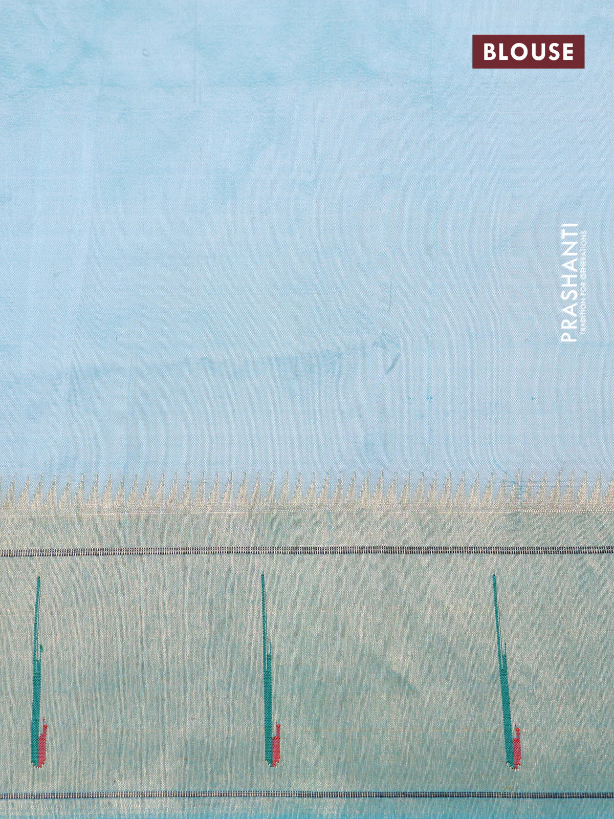 Pastel green Georgette Saree with Chikankari Work & paithani pallu - Image 7