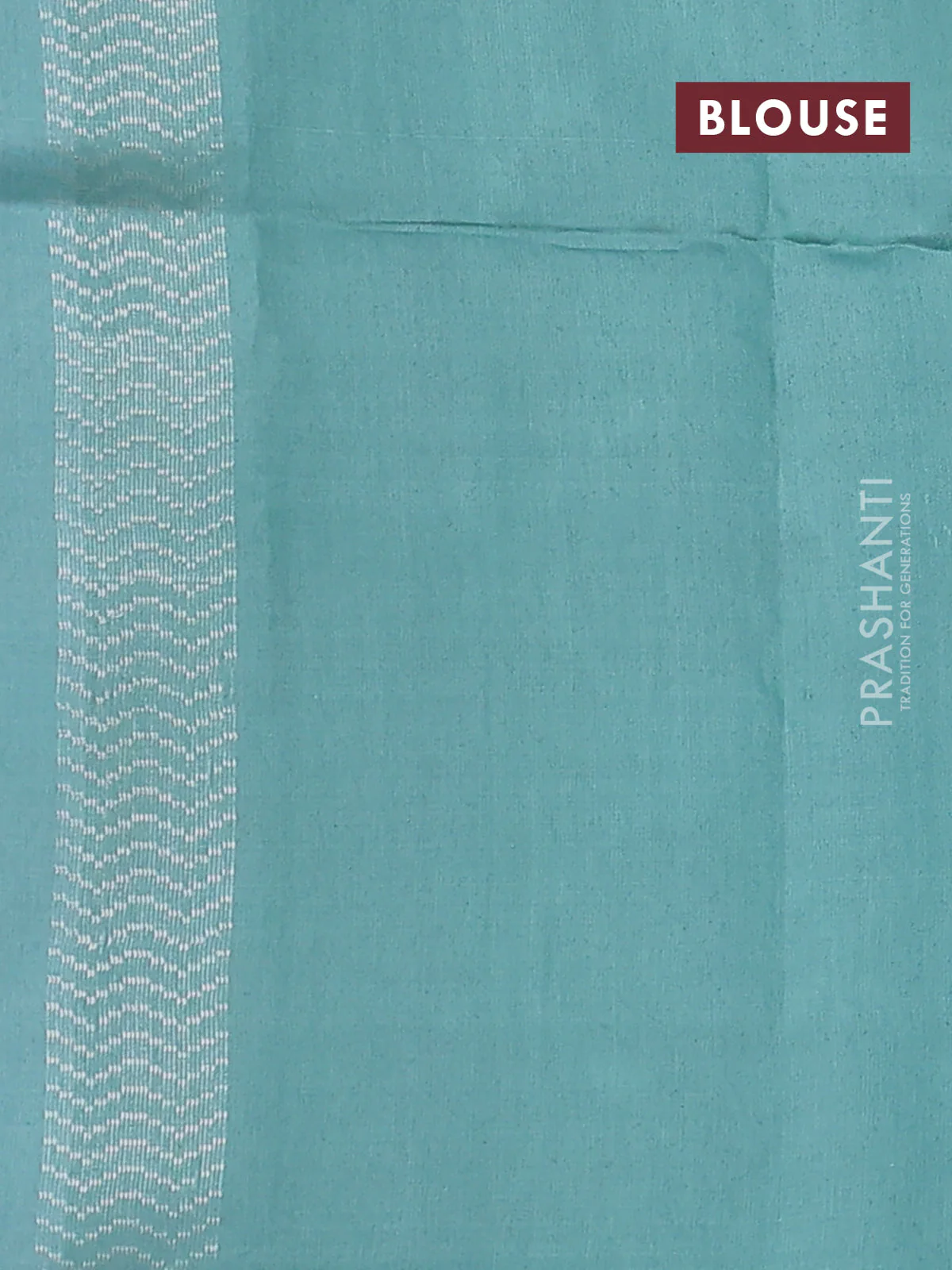 pastel peach and teal blue Banarasi kora jamdhani silk saree - Image 4