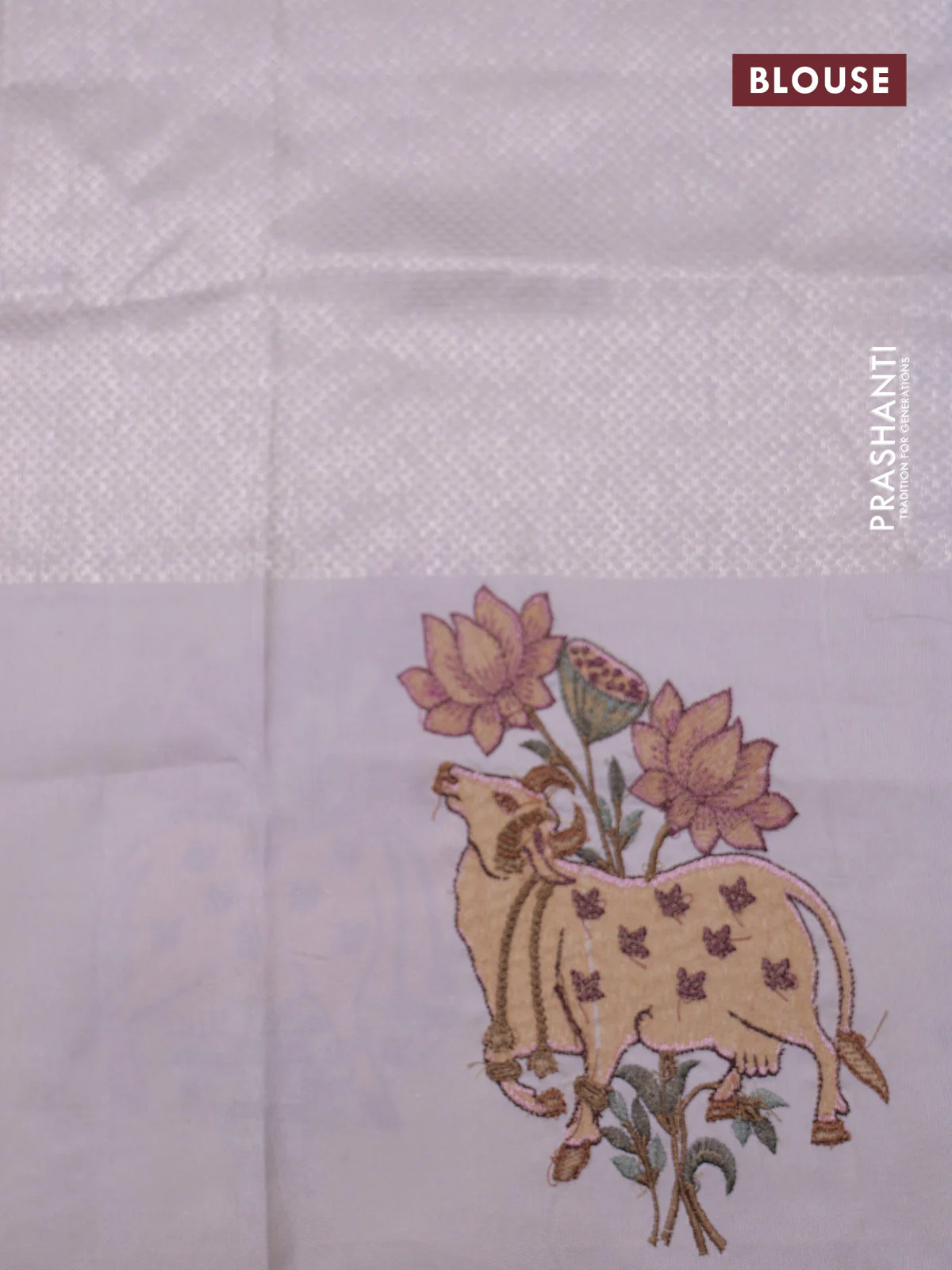 Pastel Pink Kanchipuram Silk Saree with Pichwai Embroided Border - Image 6
