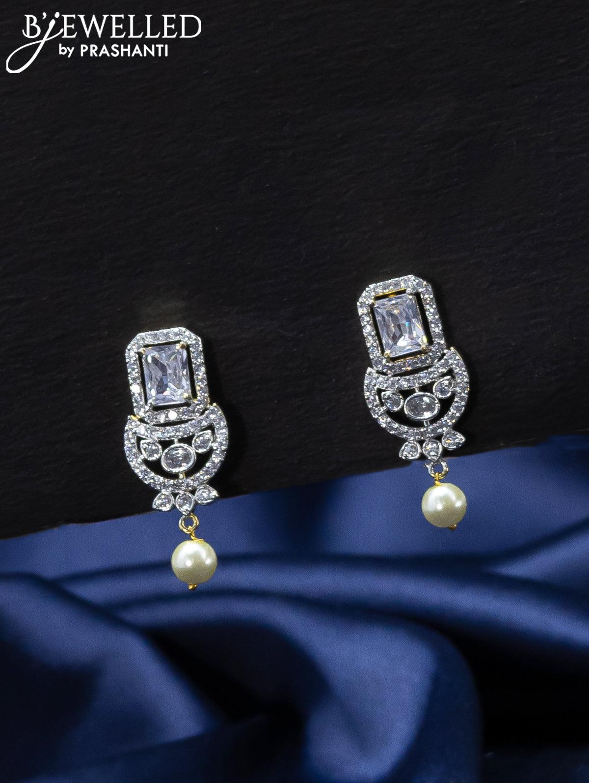 Pearl choker with cz stone - Image 2