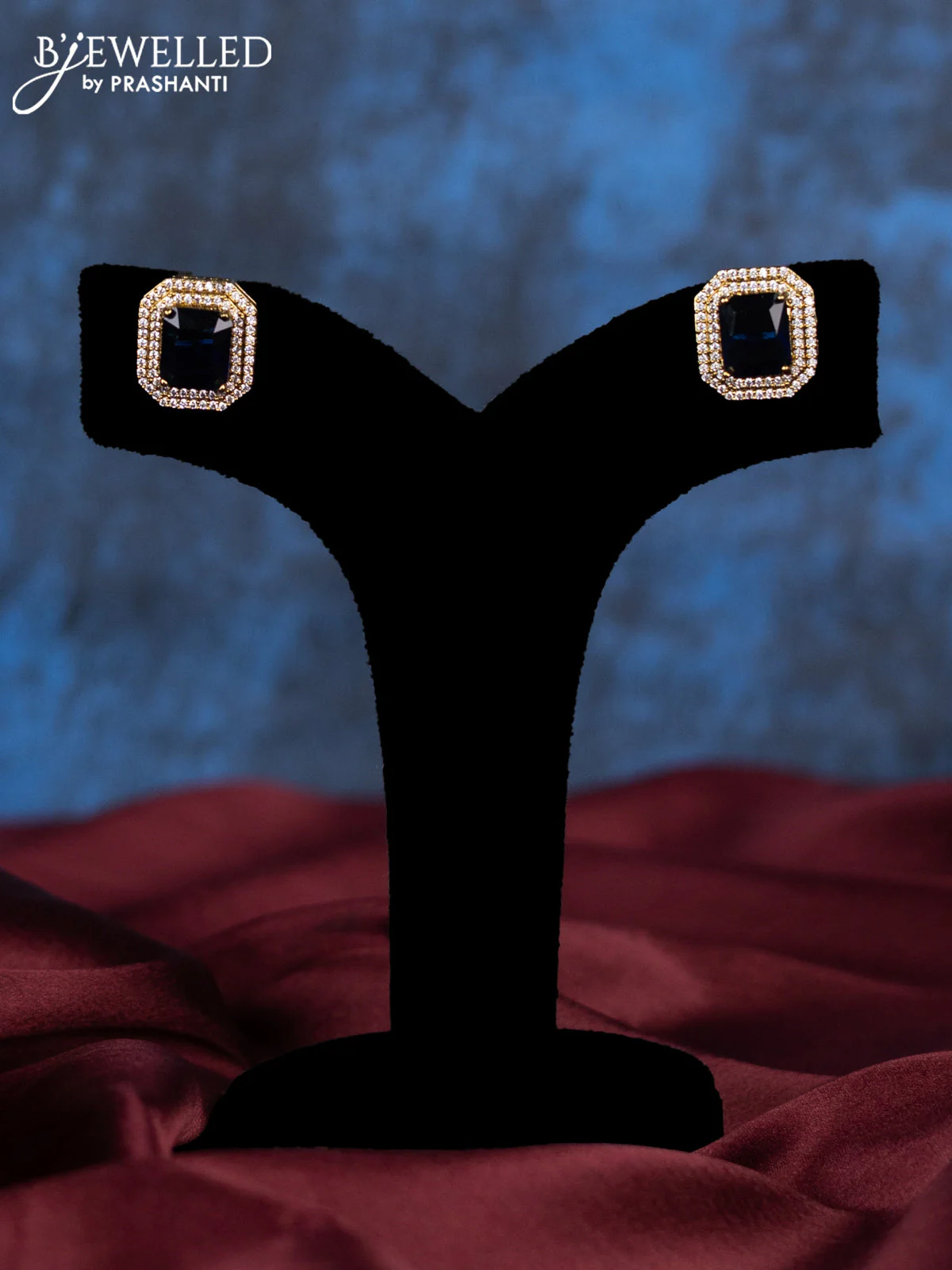 Pearl choker with sapphire and cz stones - Image 3