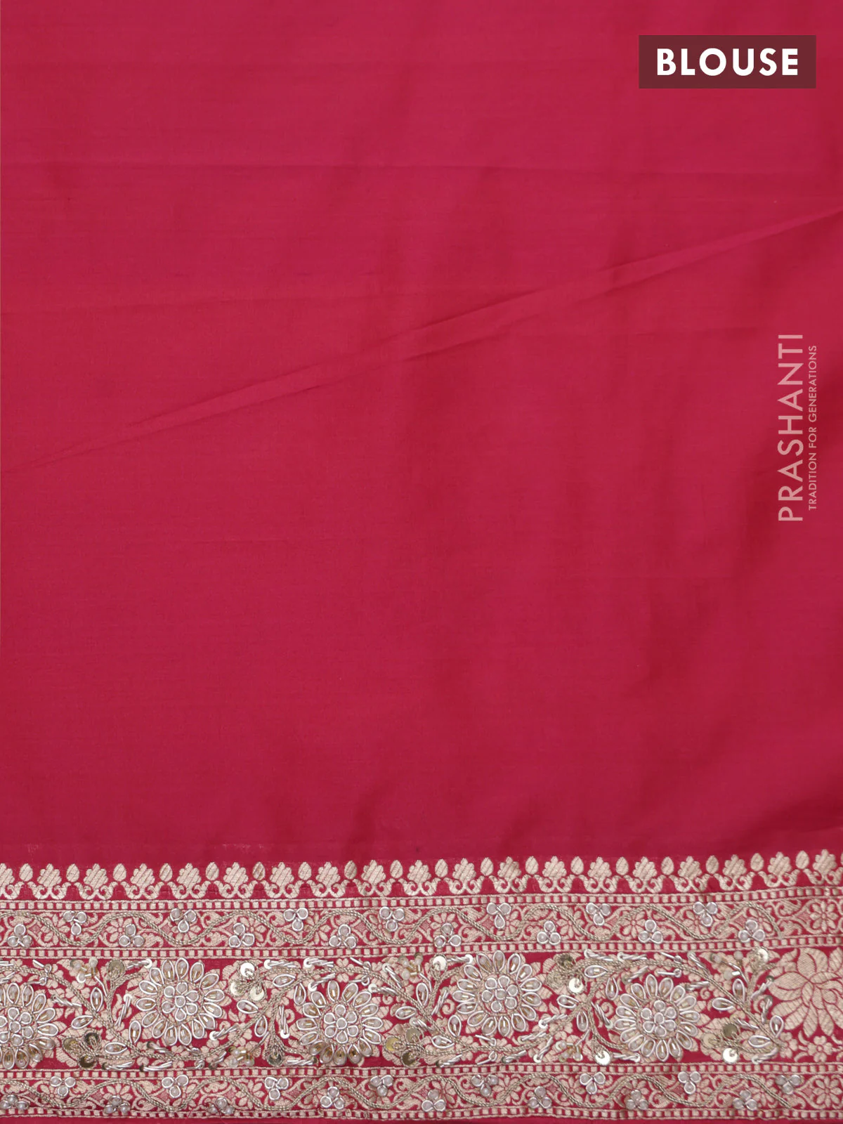 Pink Banarasi Uppada silk saree with allover zari weaves & embroidery border - Image 6