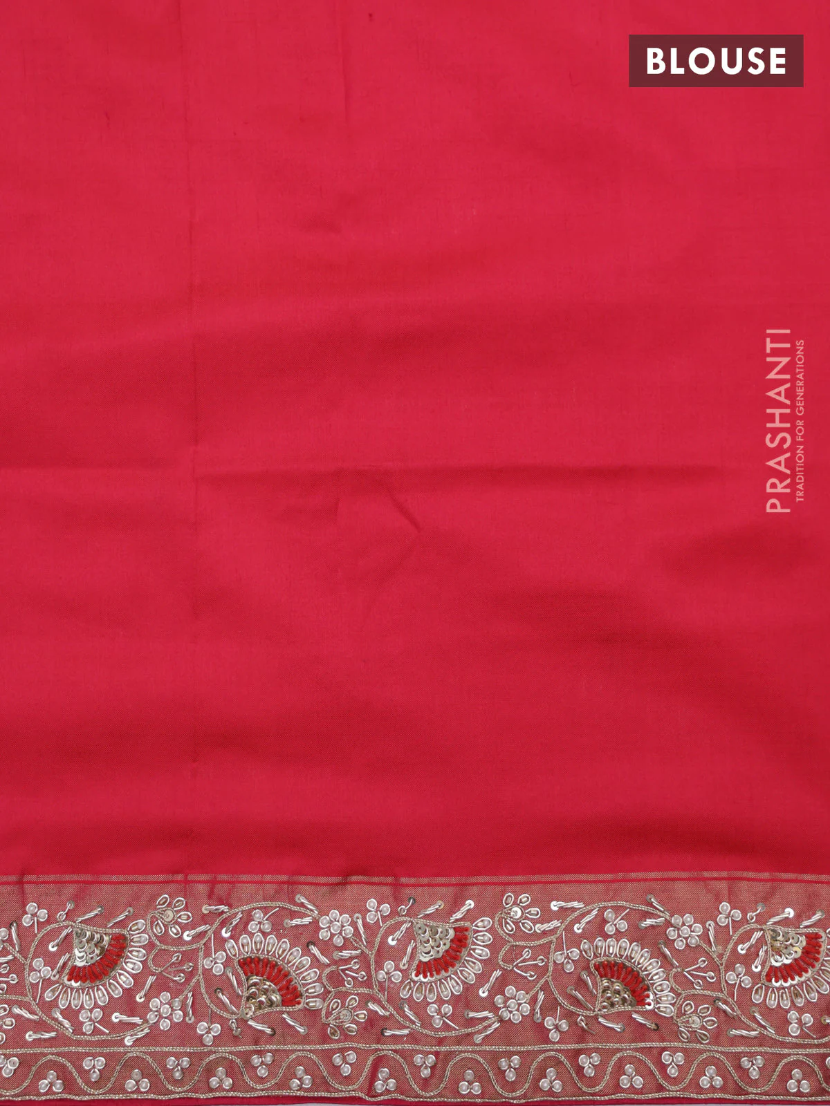 Pink Pochampally silk saree with allover ikat weaves and Embroidered border - Image 6