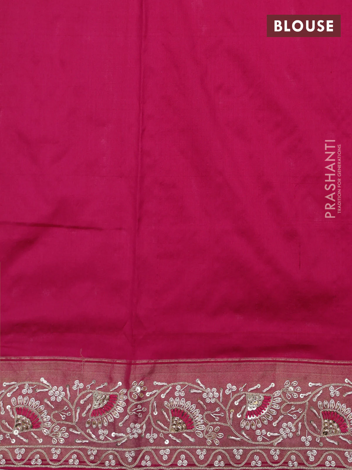 Pink Pochampally silk saree with allover ikat weaves and Embroidered border - Image 6