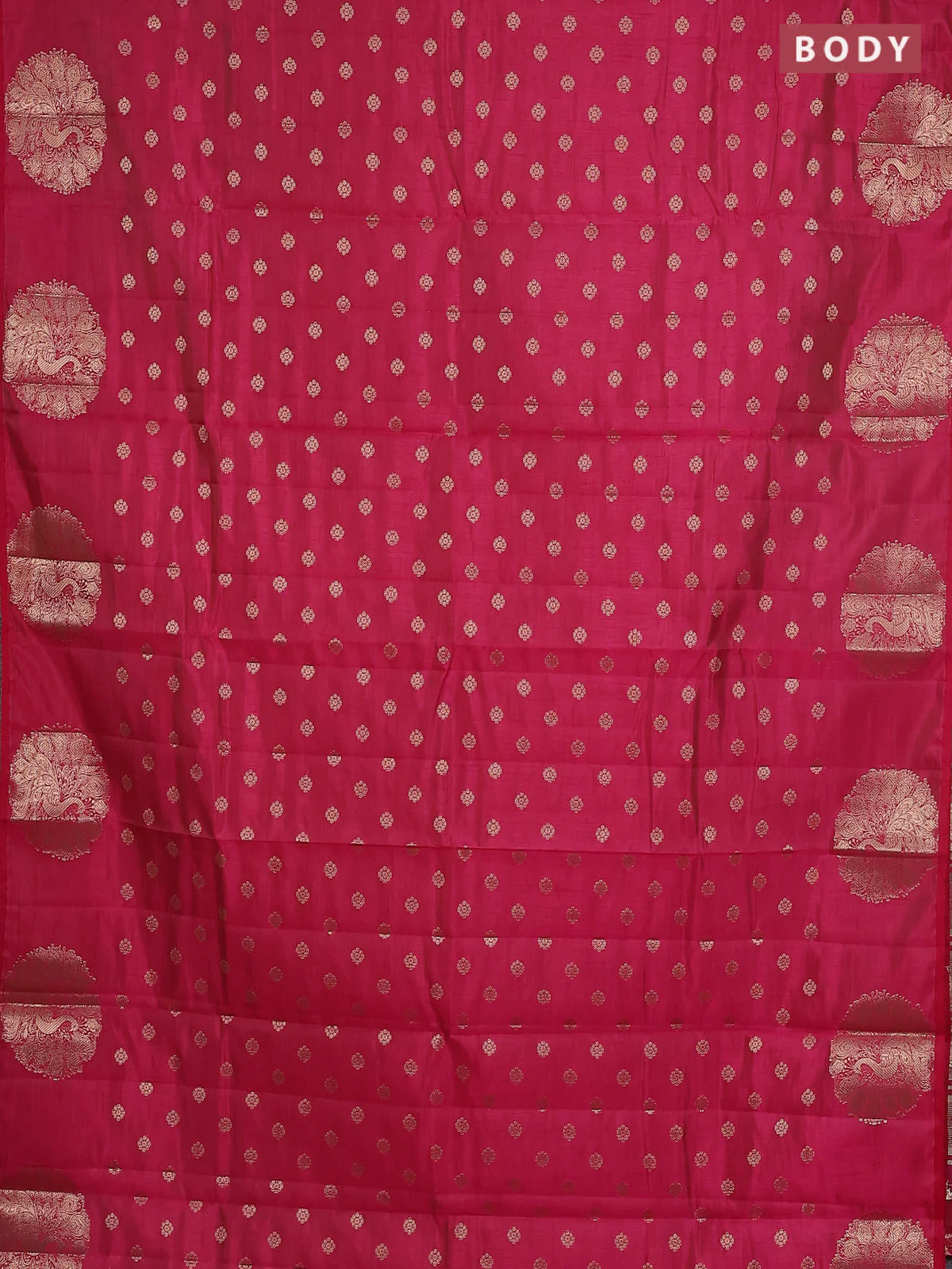 Pink raw silk saree with matching Neck piece - Image 2