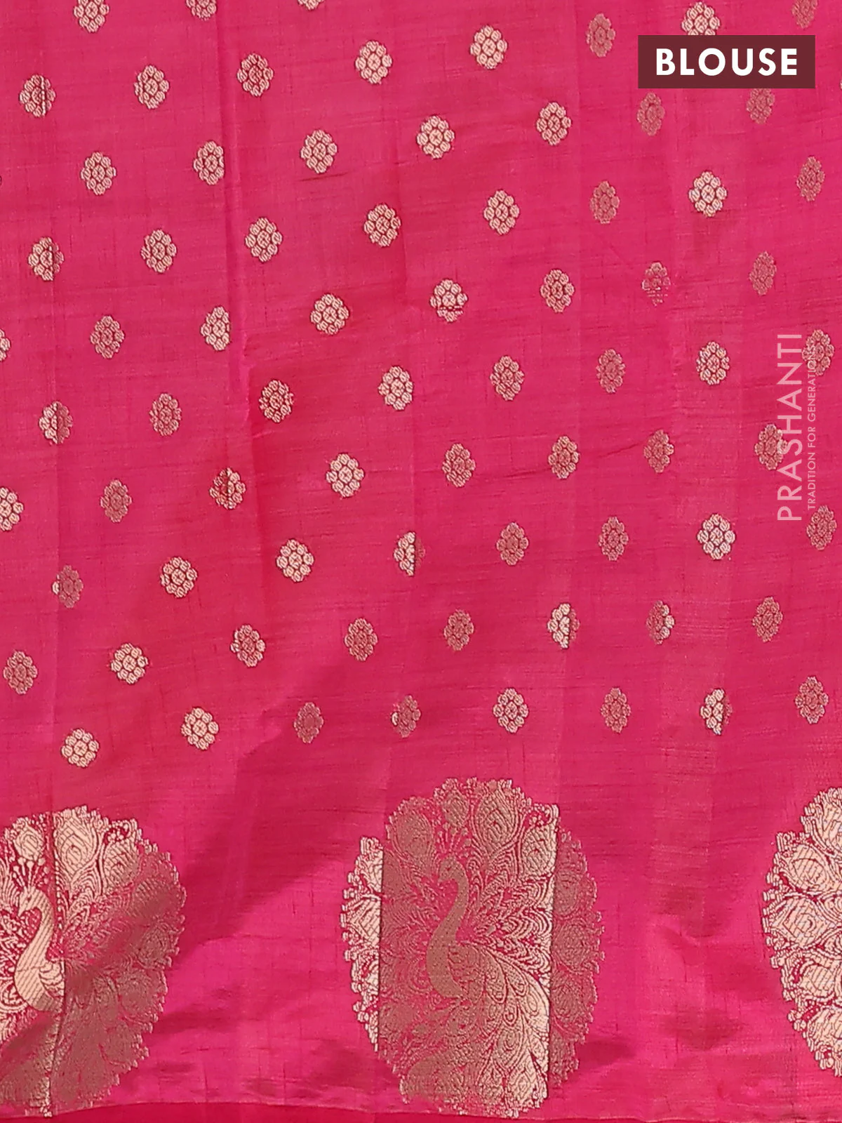Pink raw silk saree with matching Neck piece - Image 4