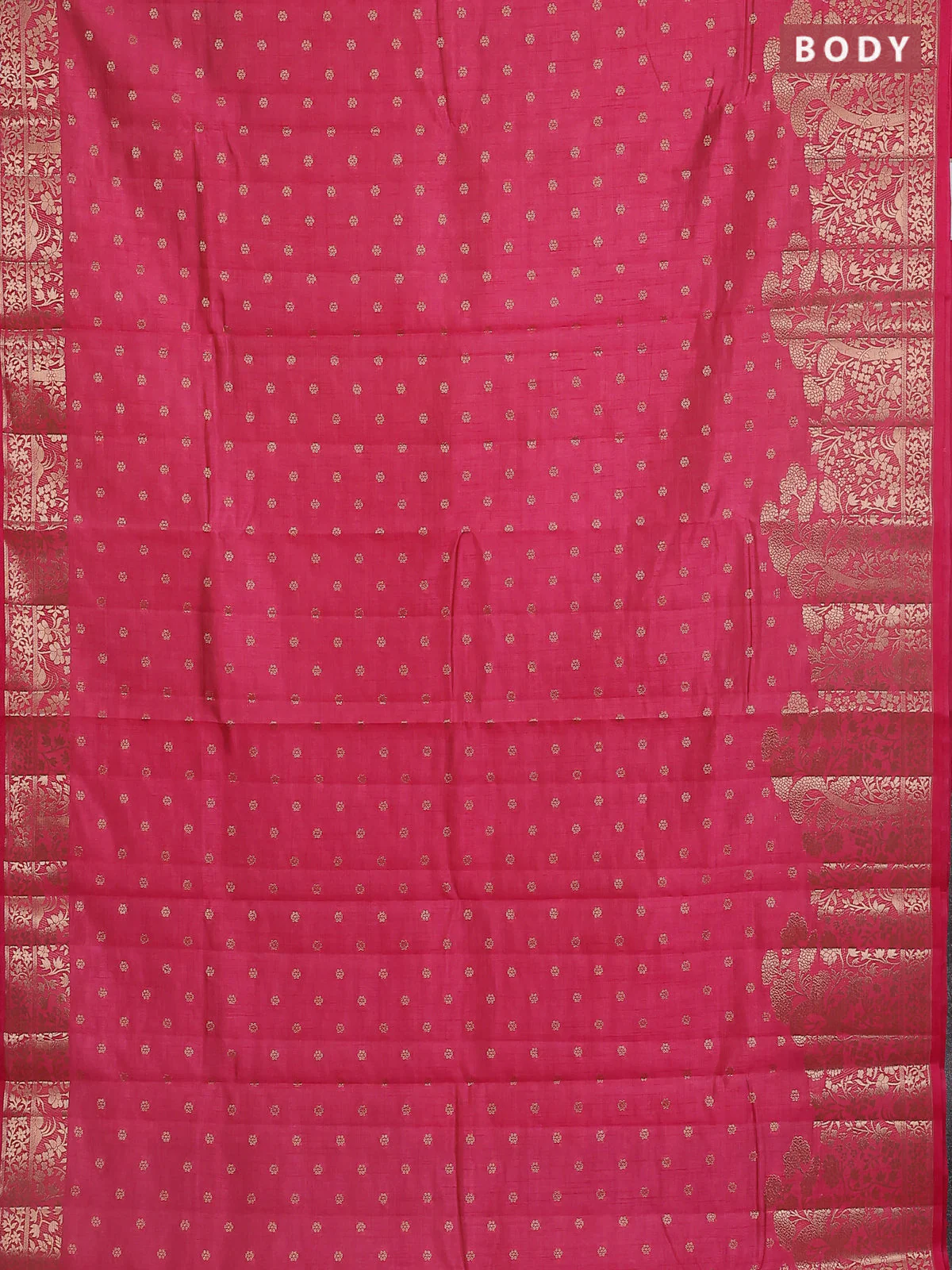 Pink raw silk saree with matching Neck piece - Image 2