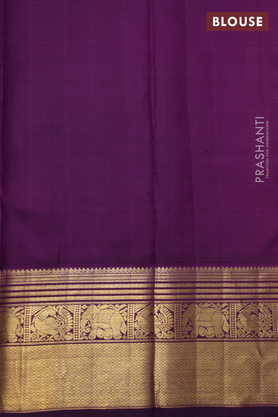 Pista Green-Violet Pure Kanchipuram Silk Saree With Allover Silver zari woven Brocade weaves - Image 6
